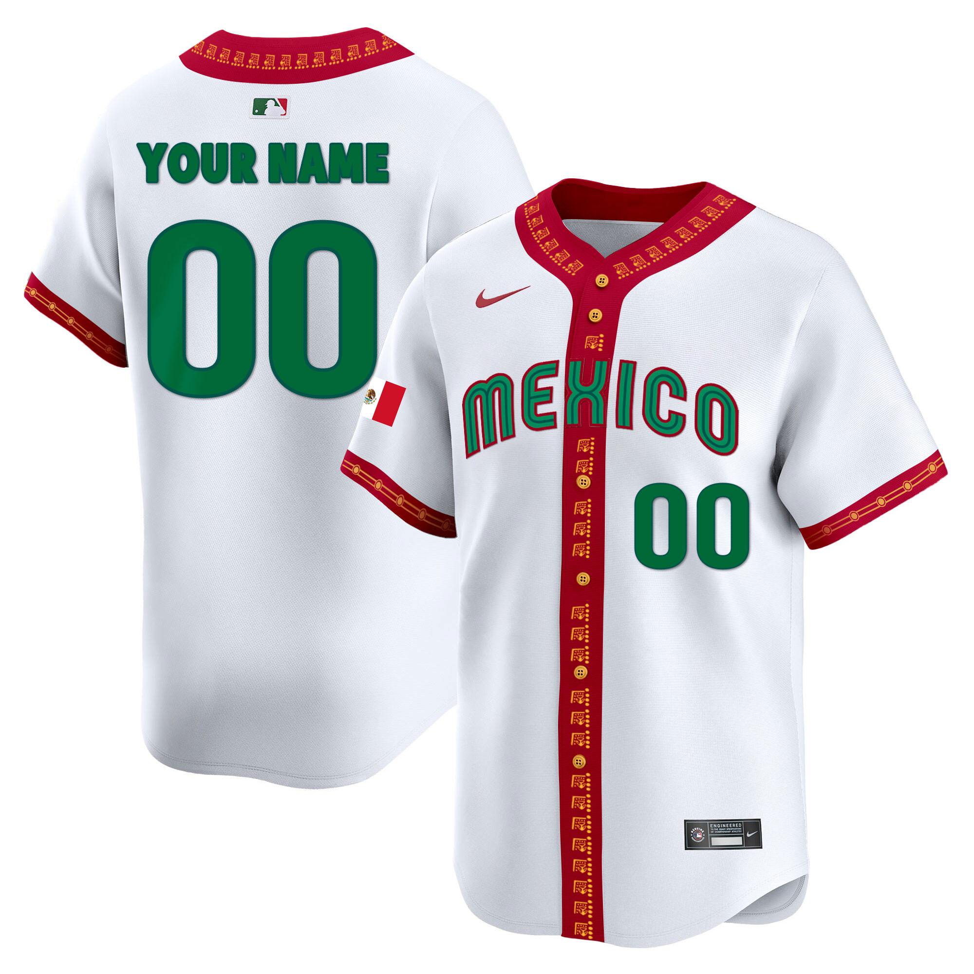 Mexico Vapor Premier Limited Custom Jersey - All Stitched