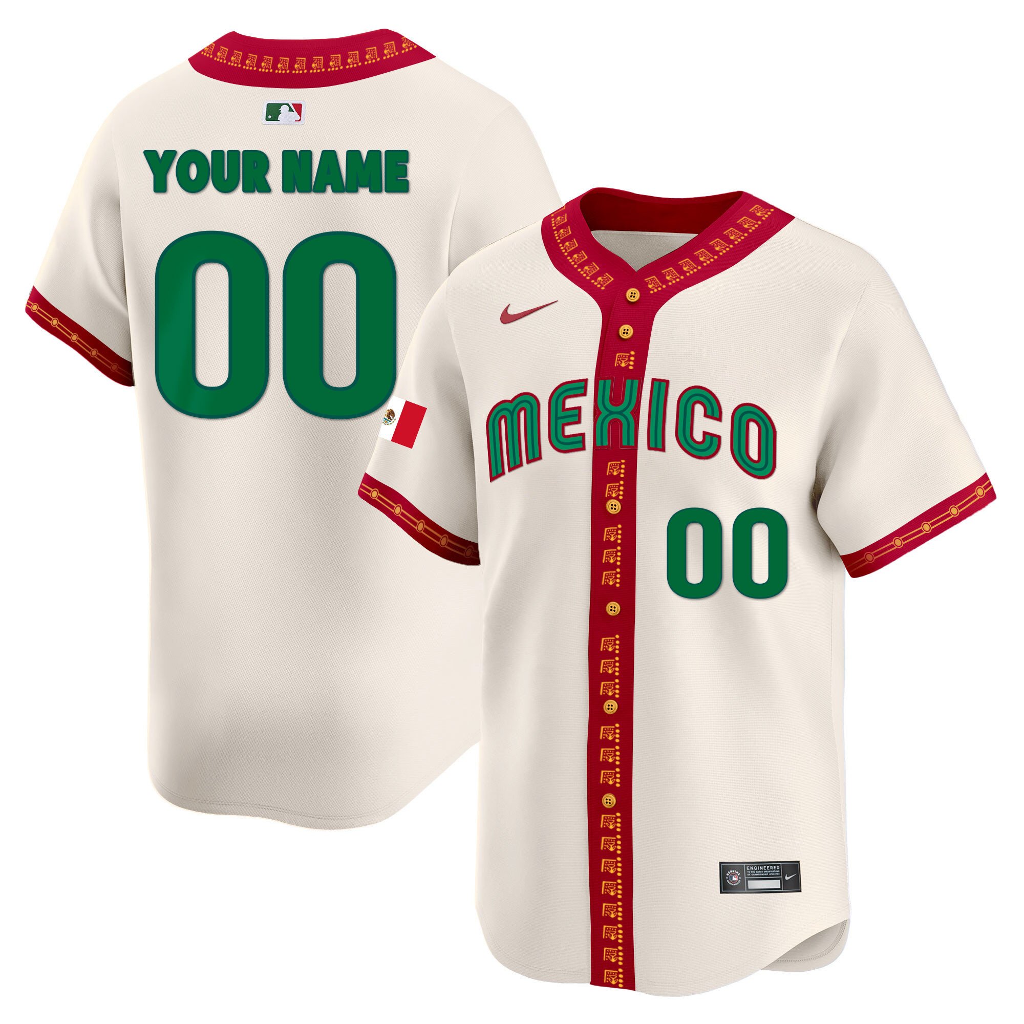 Mexico Vapor Premier Limited Custom Jersey - All Stitched