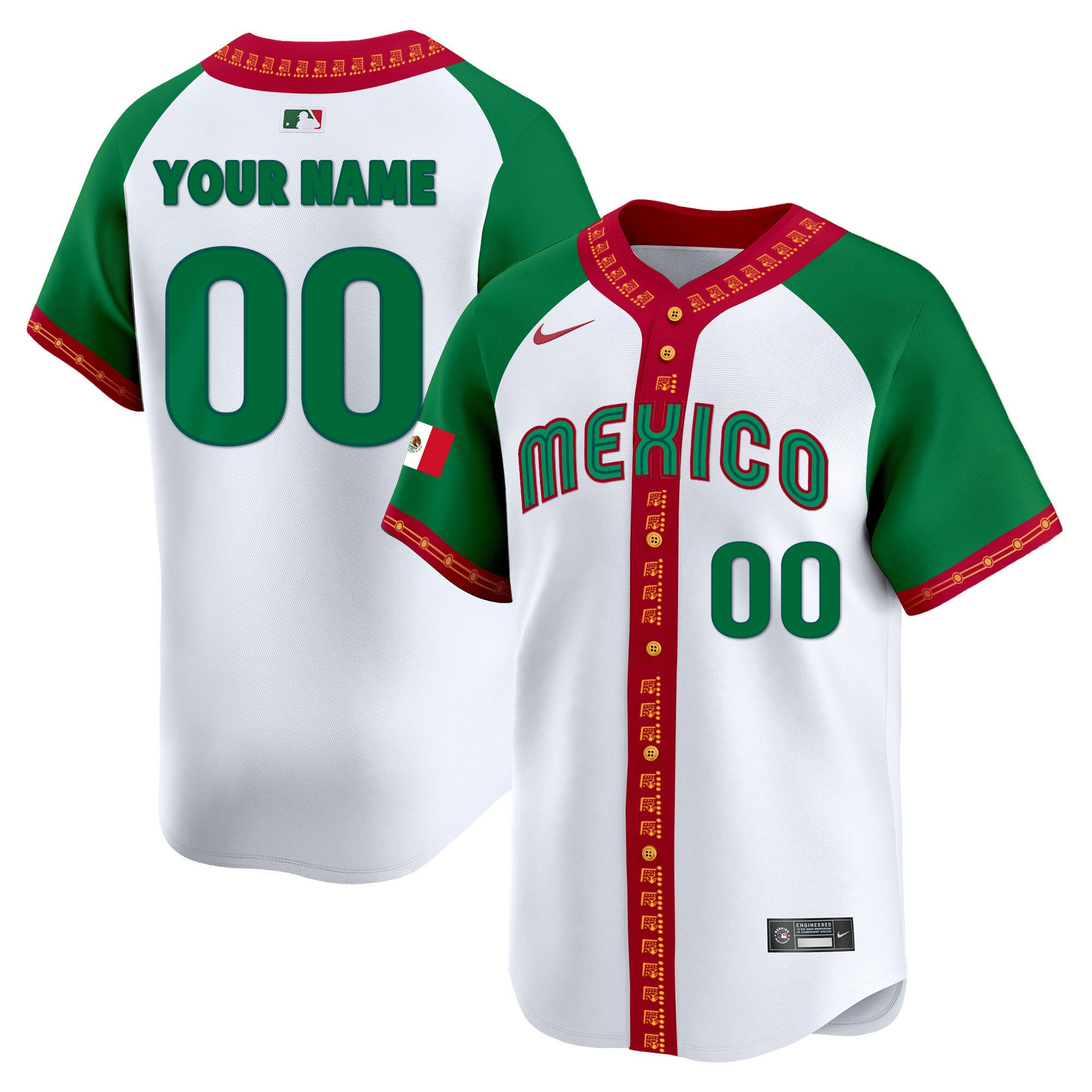 Mexico Vapor Premier Limited Custom Jersey - All Stitched