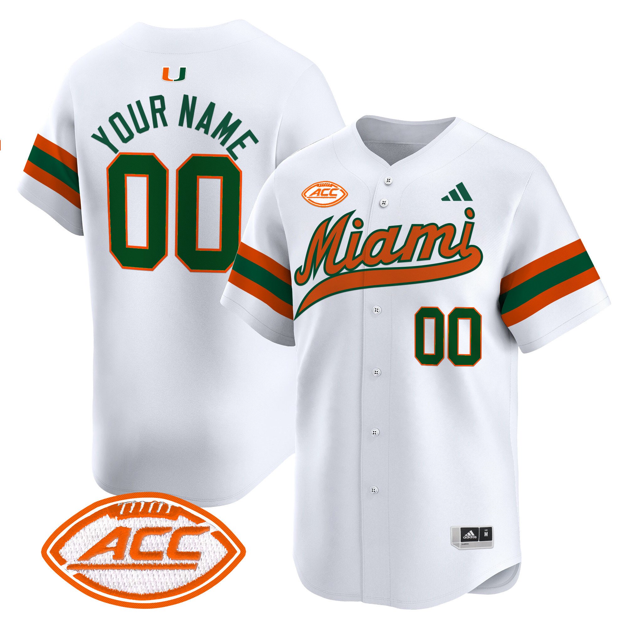 Miami Hurricanes 2024 Vapor Baseball Custom Jersey - All Stitched