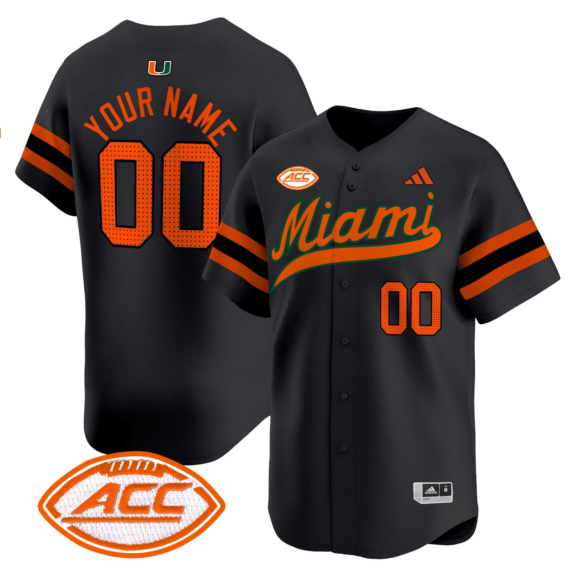 Miami Hurricanes 2024 Vapor Baseball Custom Jersey - All Stitched