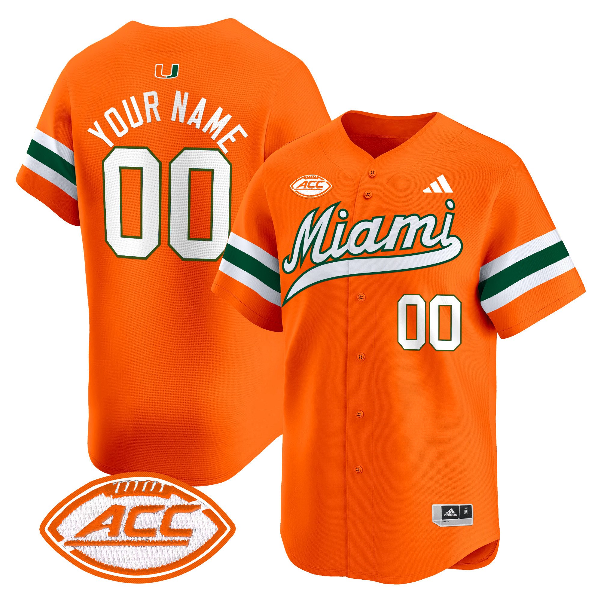 Miami Hurricanes 2024 Vapor Baseball Custom Jersey - All Stitched