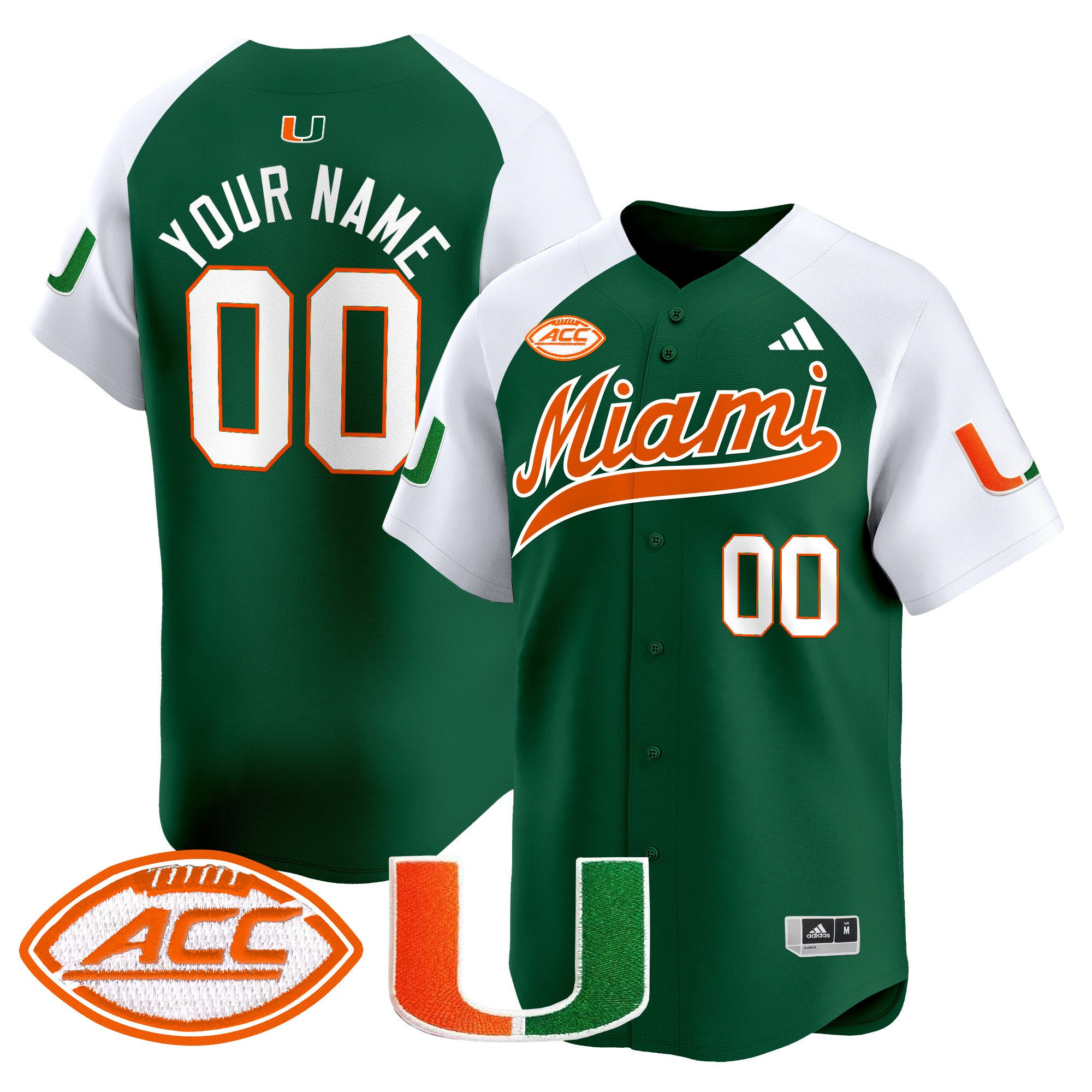 Miami Hurricanes 2024 Vapor Baseball Custom Jersey - All Stitched