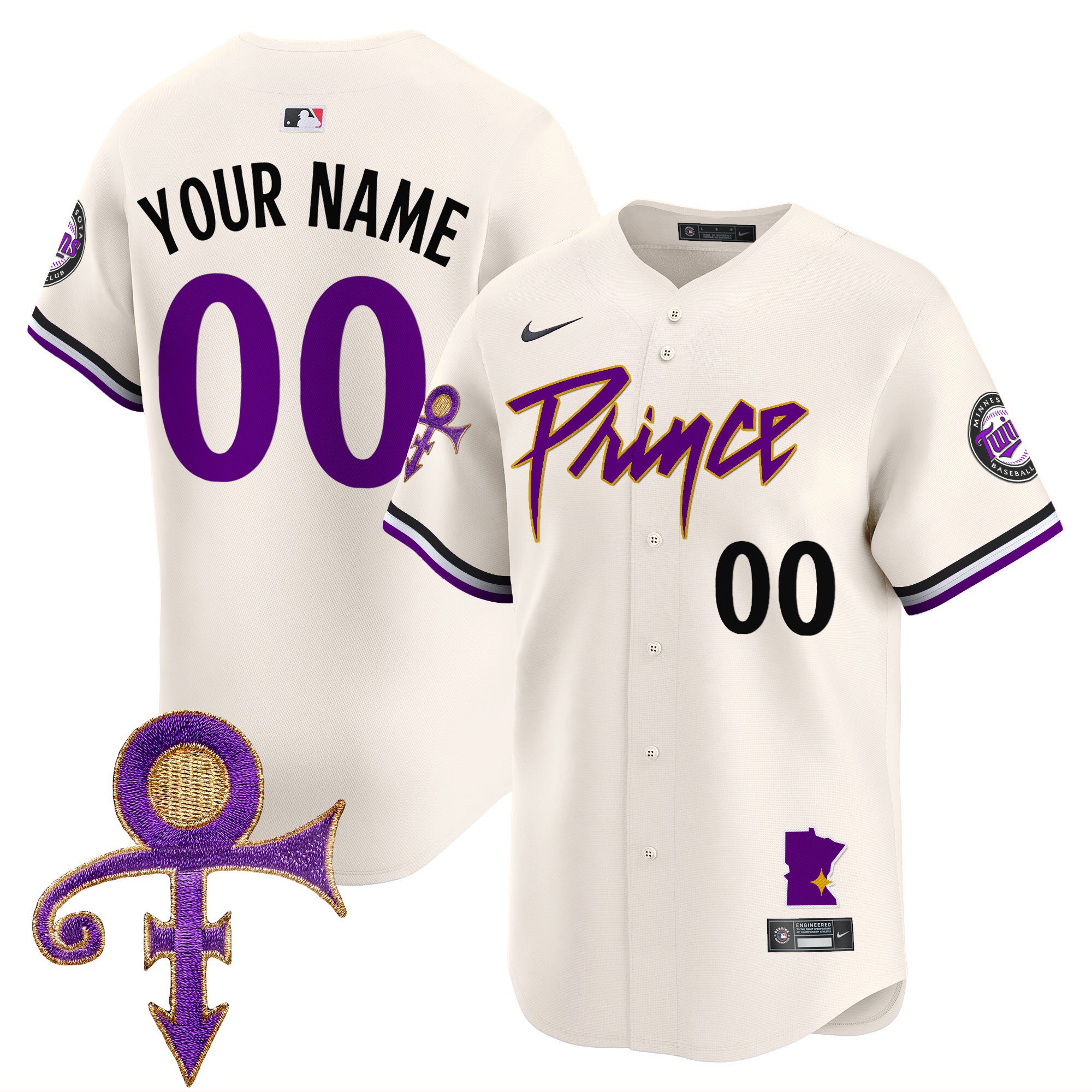 Minnesota Twins Prince Patch Vapor Premier Limited Custom Jersey V2 - All Stitched
