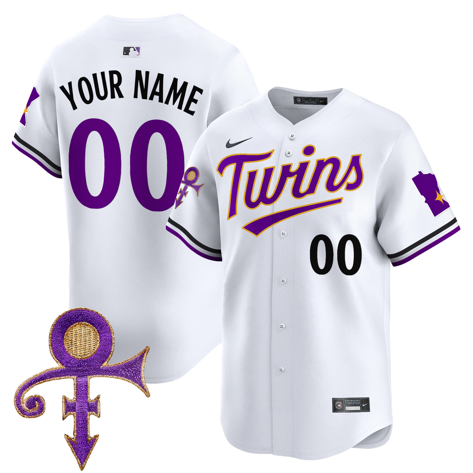 Minnesota Twins Prince Patch Vapor Premier Limited Custom Jersey V3 - All Stitched
