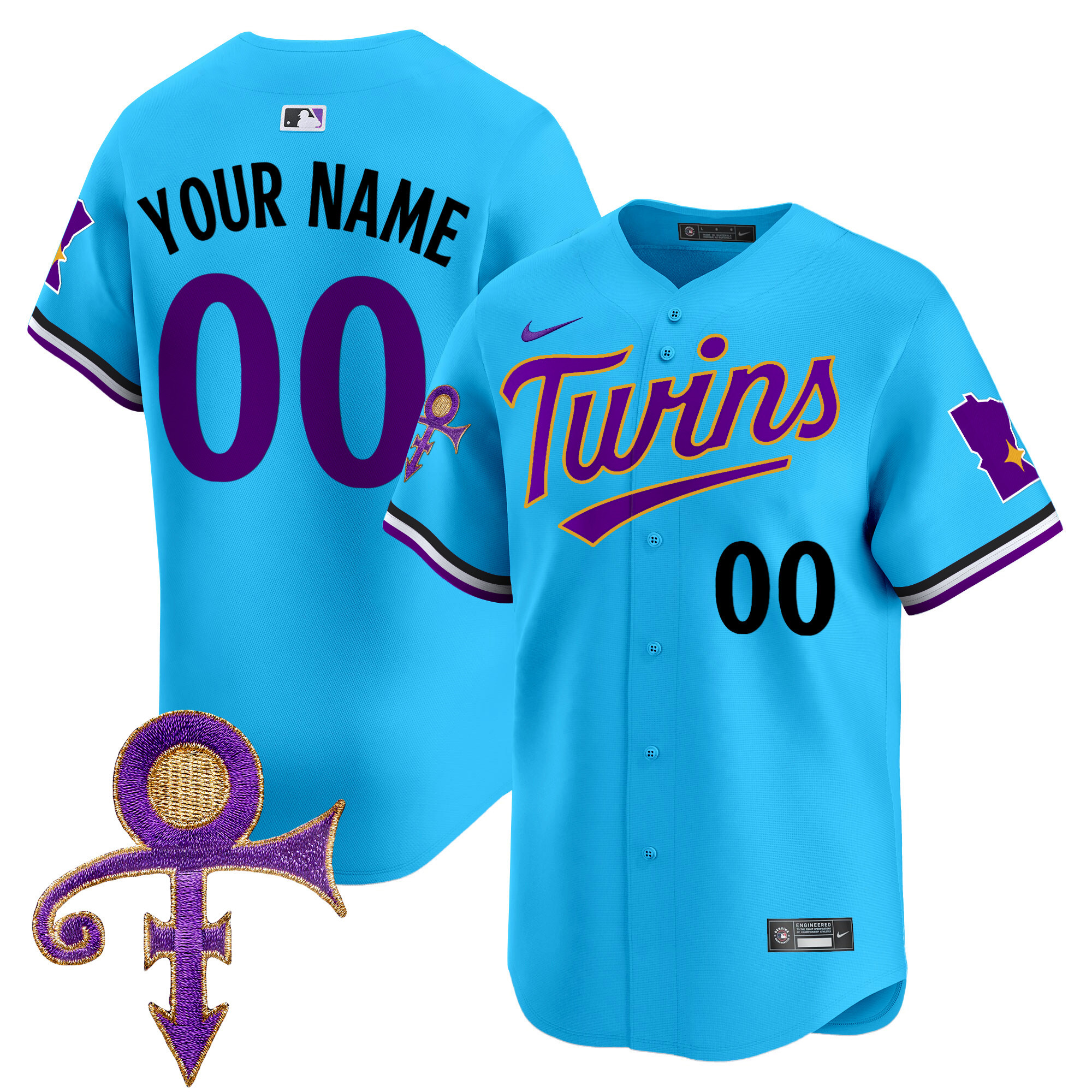 Minnesota Twins Prince Patch Vapor Premier Limited Custom Jersey V3 - All Stitched
