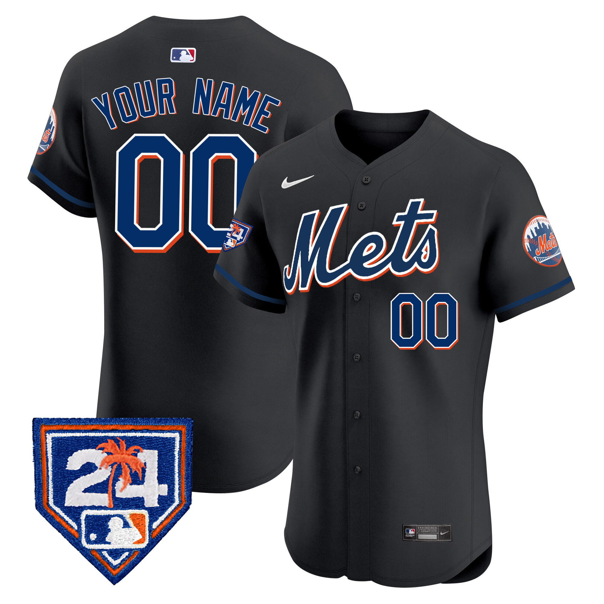 New York Mets 2024 Spring Training Vapor Premier Elite Custom Jersey V2 - All Stitched