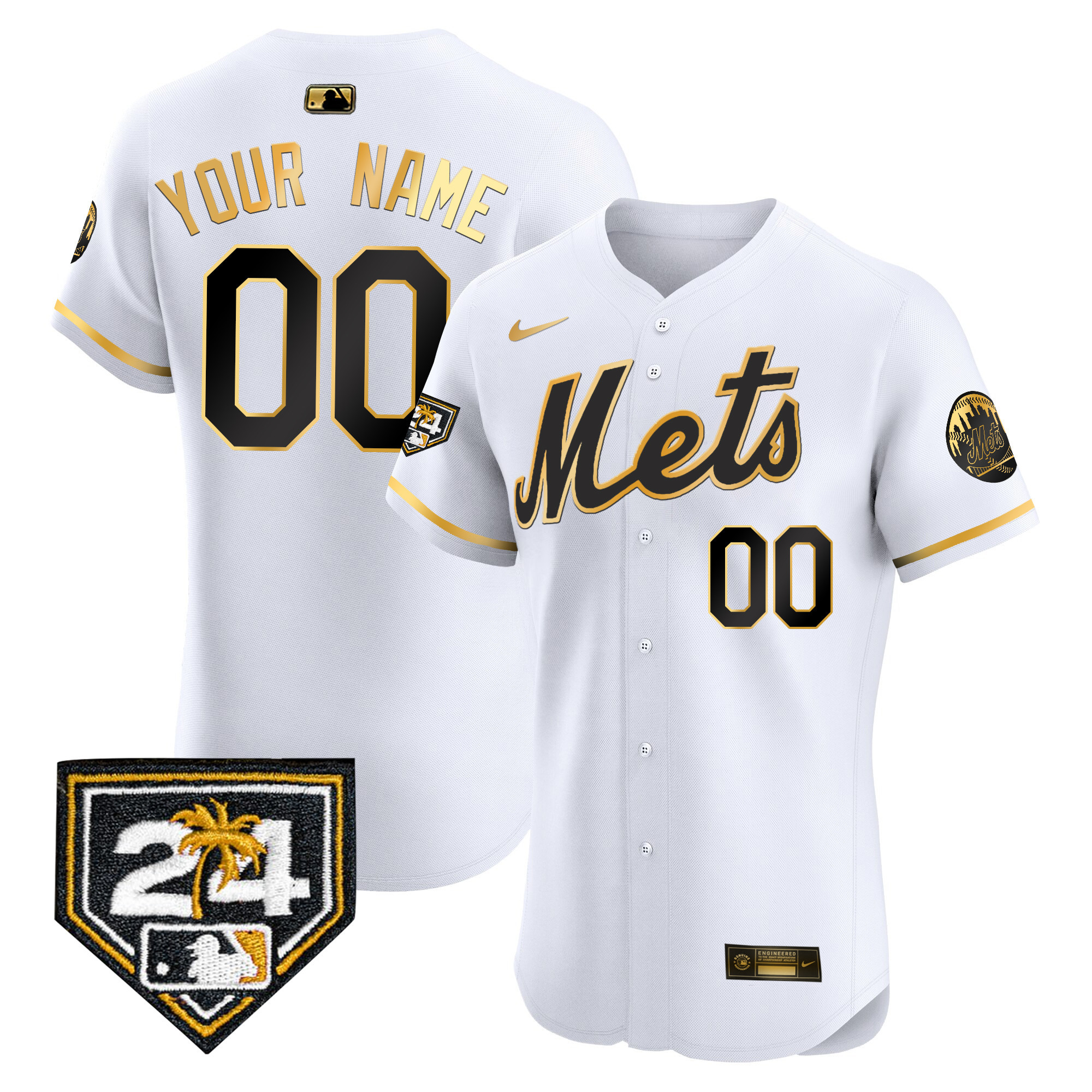 New York Mets 2024 Spring Training Vapor Premier Elite Custom Jersey V2 - All Stitched