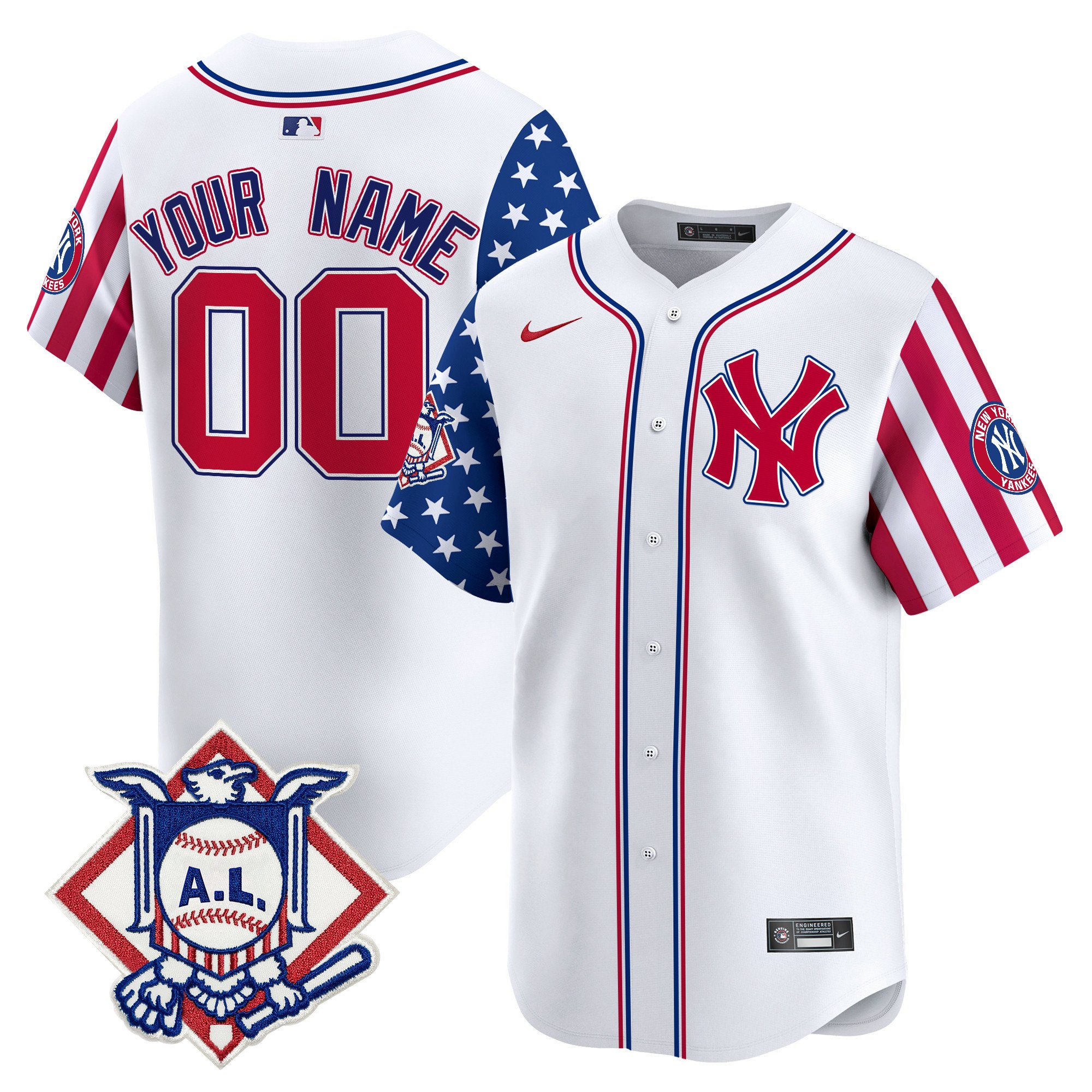 New York Yankees 2024 Fourth of July Vapor Premier Limited Custom Jersey - All Stitched