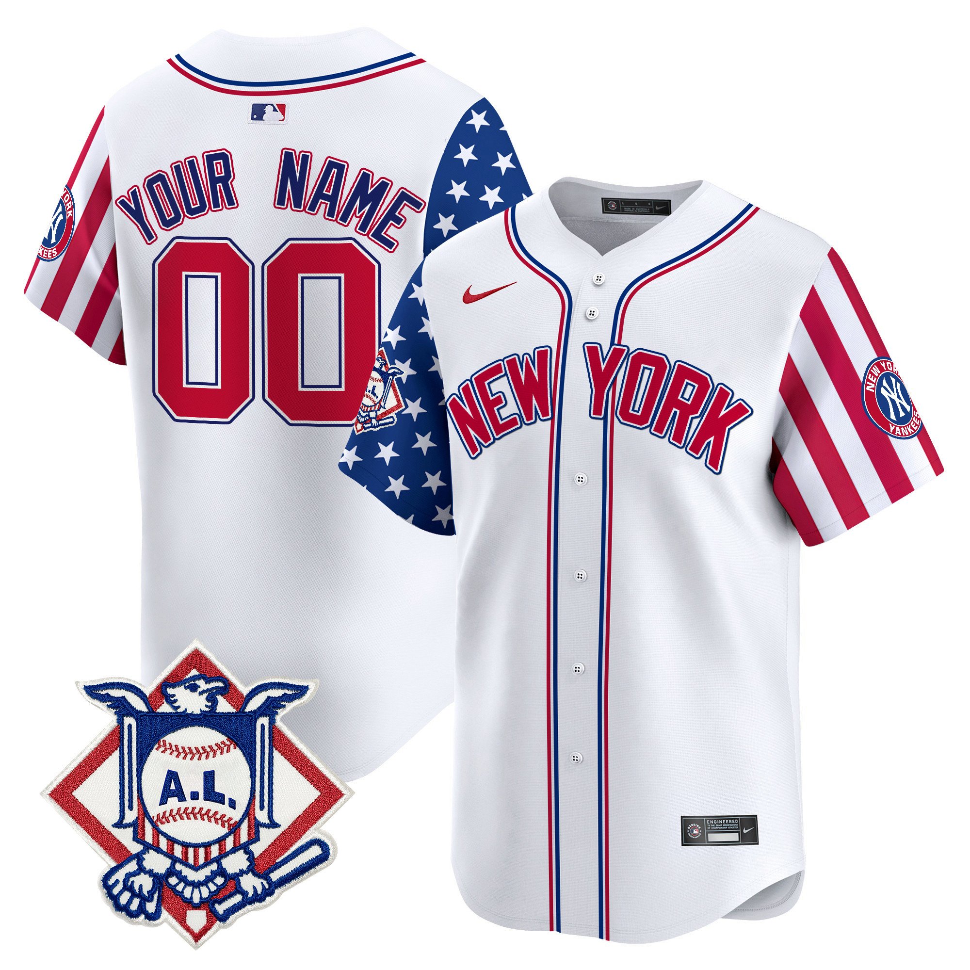 New York Yankees 2024 Fourth of July Vapor Premier Limited Custom Jersey V2 - All Stitched