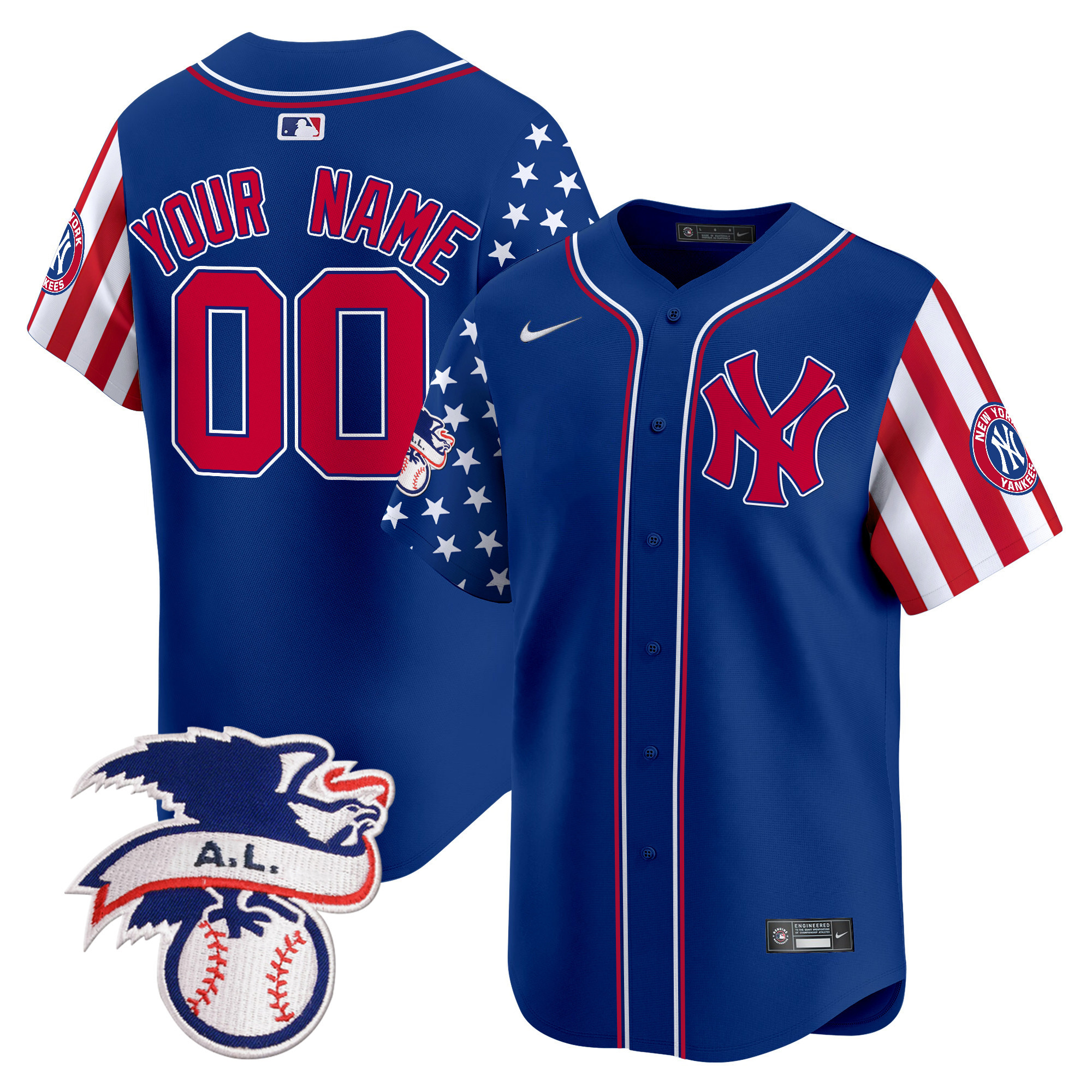 New York Yankees 2024 Fourth of July Vapor Premier Limited Custom Jersey V5 - All Stitched