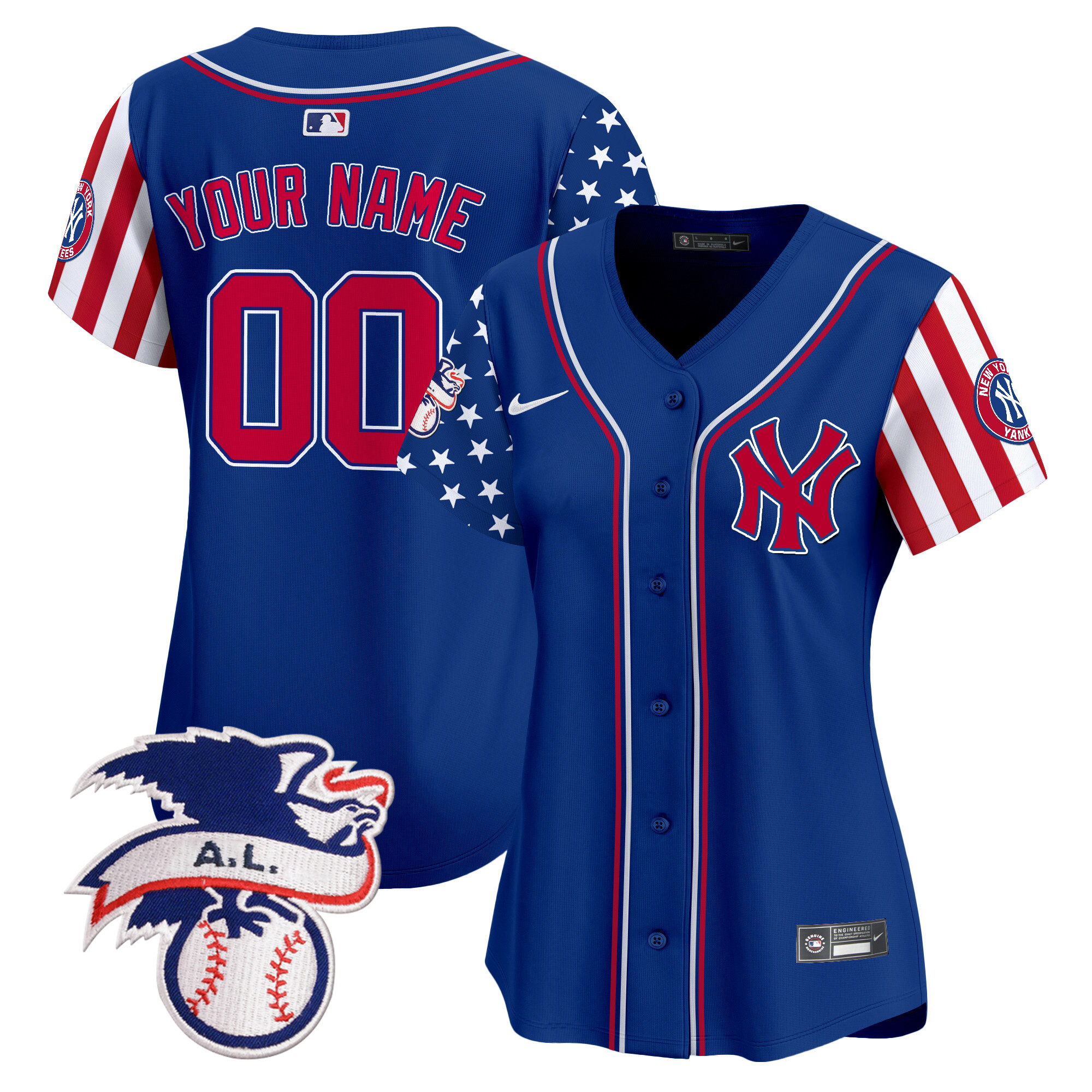 New York Yankees 2024 Fourth of July Vapor Premier Limited Custom Jersey V5 - All Stitched