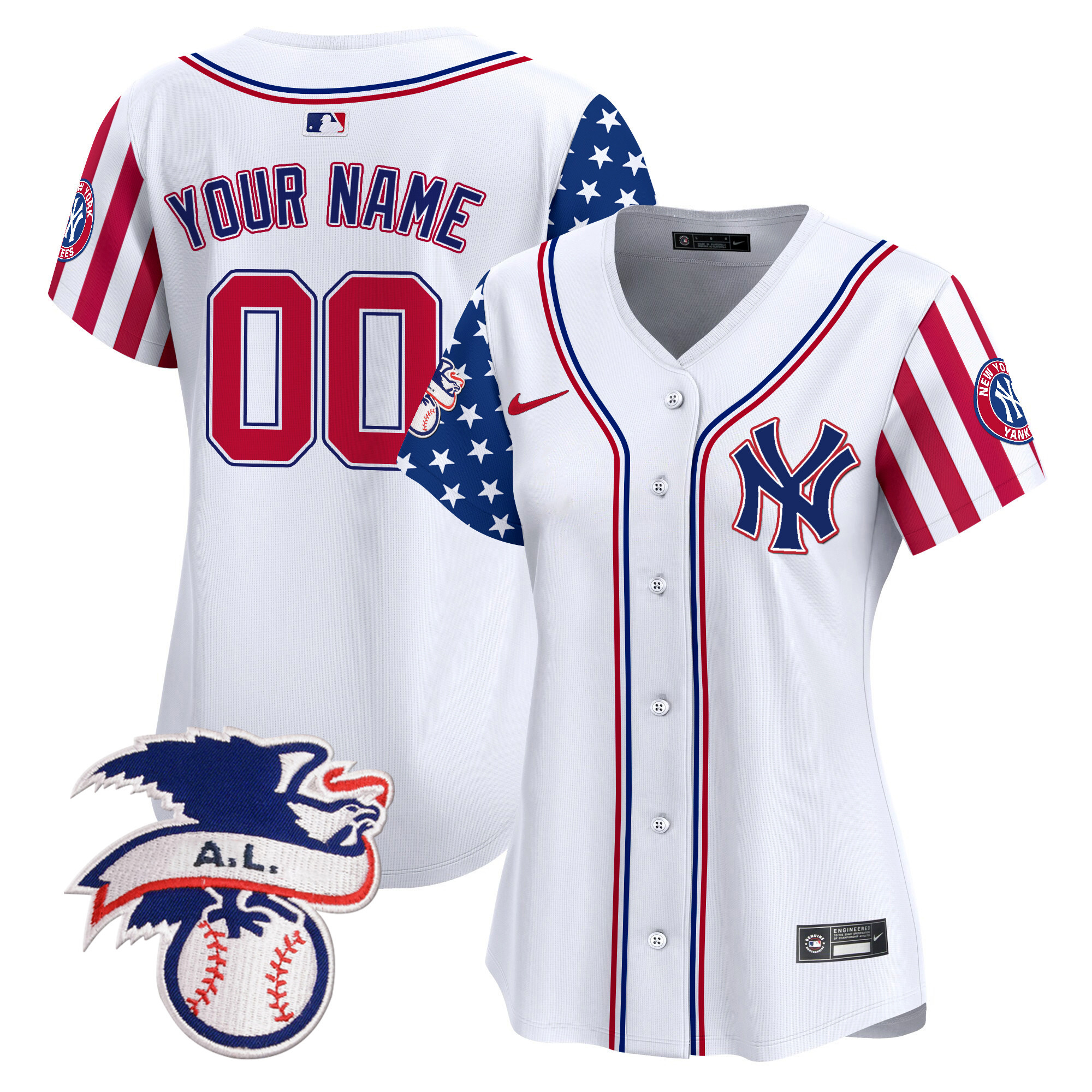 New York Yankees 2024 Fourth of July Vapor Premier Limited Custom Jersey V5 - All Stitched