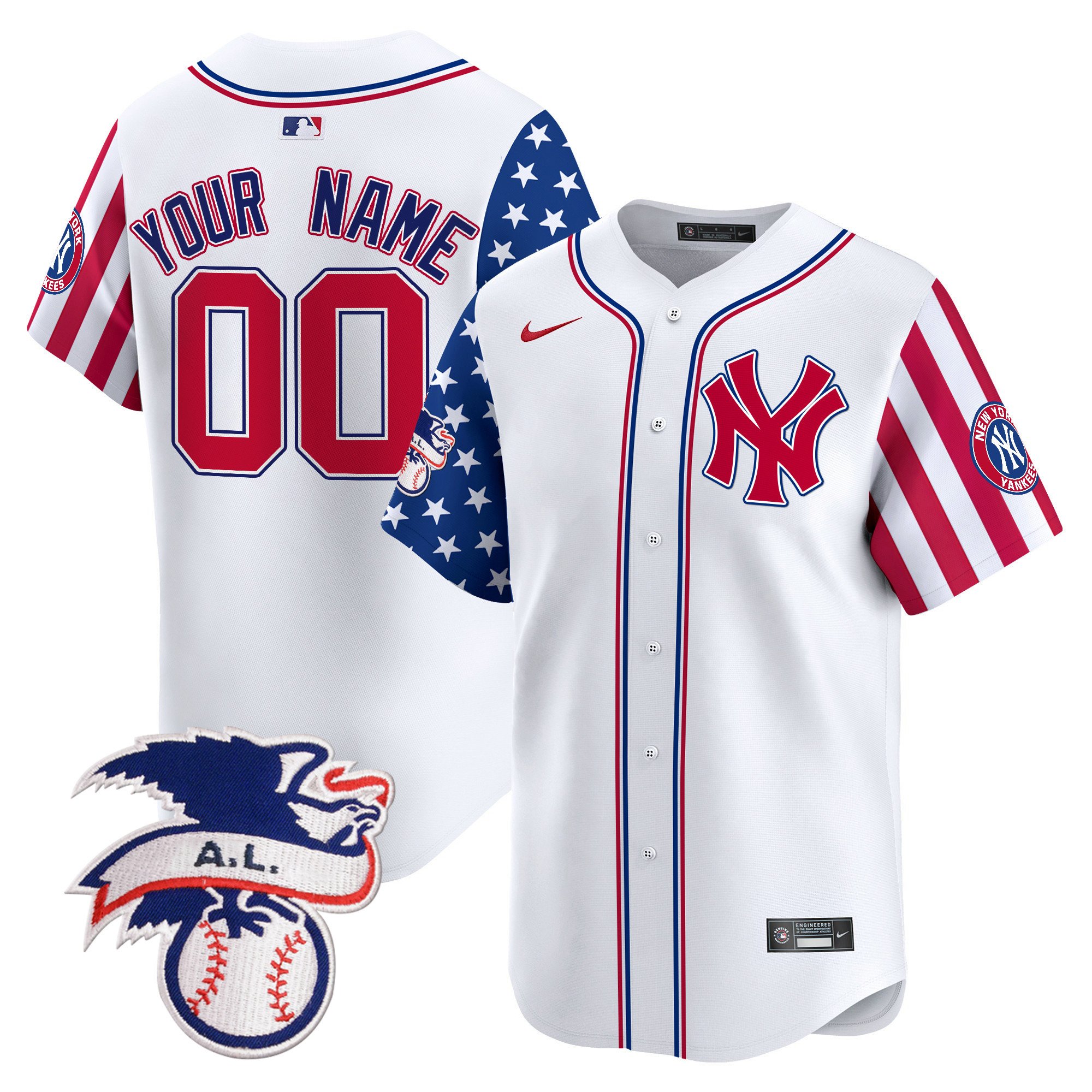 New York Yankees 2024 Fourth of July Vapor Premier Limited Custom Jersey V5 - All Stitched