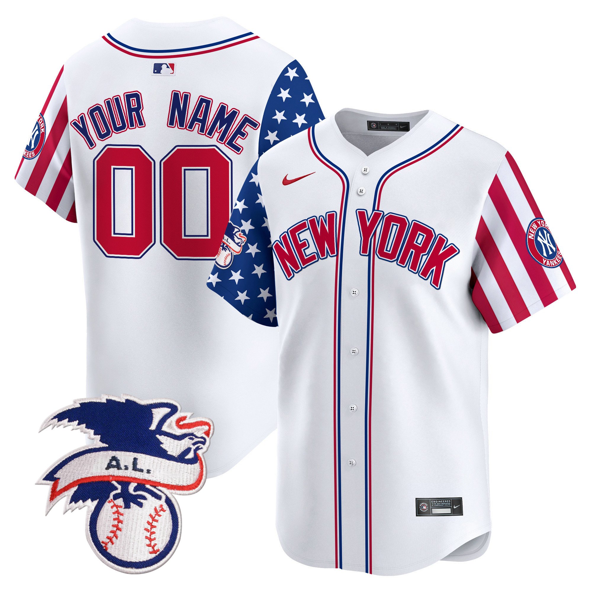 New York Yankees 2024 Fourth of July Vapor Premier Limited Custom Jersey V6 - All Stitched