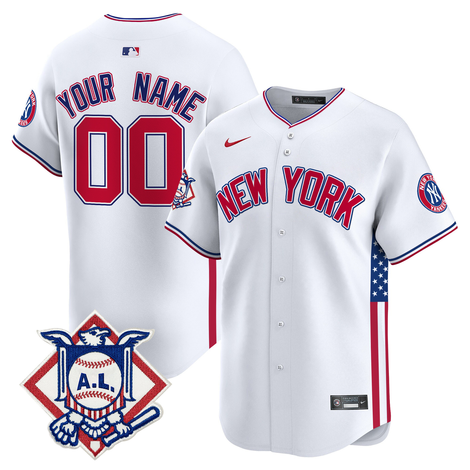 New York Yankees 2024 Fourth of July Vapor Premier Limited Custom Jersey V8 - All Stitched