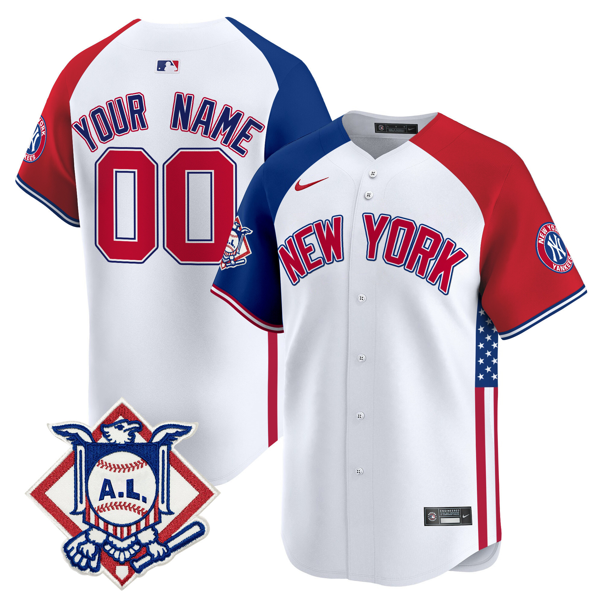 New York Yankees 2024 Fourth of July Vapor Premier Limited Custom Jersey V8 - All Stitched