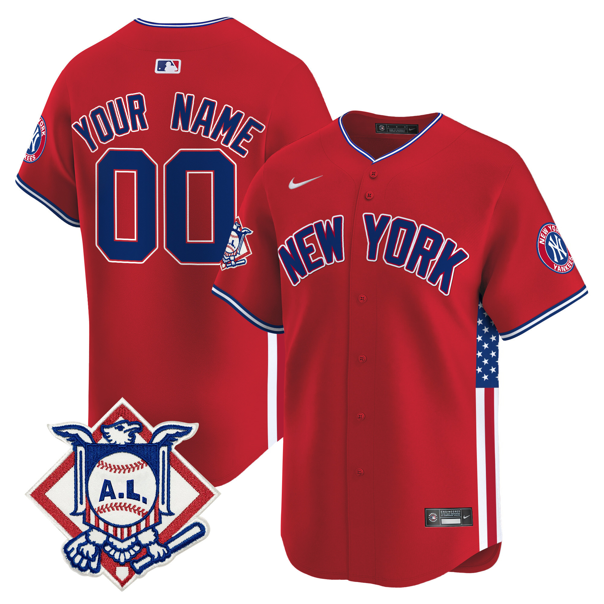 New York Yankees 2024 Fourth of July Vapor Premier Limited Custom Jersey V8 - All Stitched