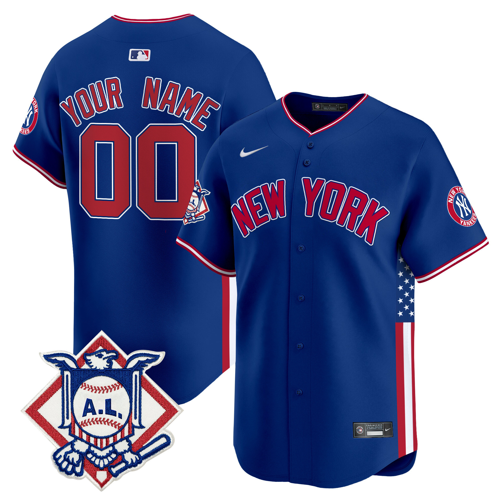 New York Yankees 2024 Fourth of July Vapor Premier Limited Custom Jersey V8 - All Stitched