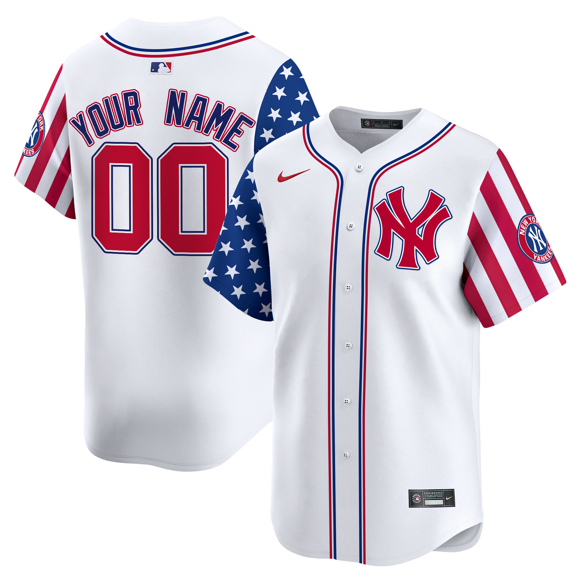 New York Yankees 2024 Independence Day Vapor Premier Limited Custom Jersey - All Stitched
