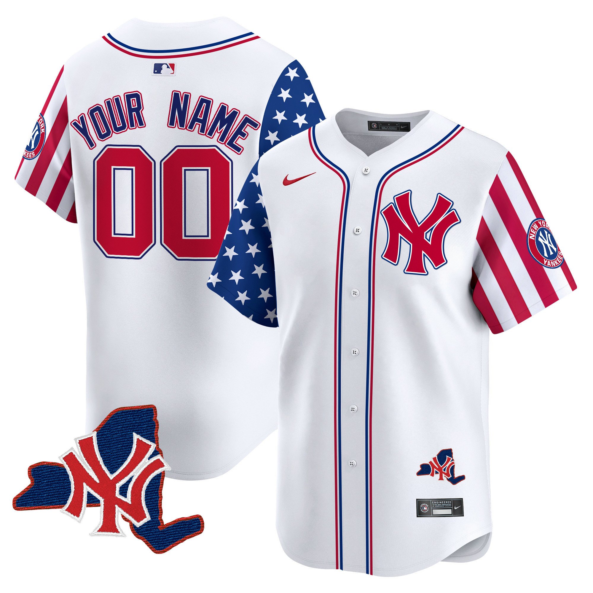 New York Yankees 2024 Independence Day Vapor Premier Limited Custom Jersey V2 - All Stitched
