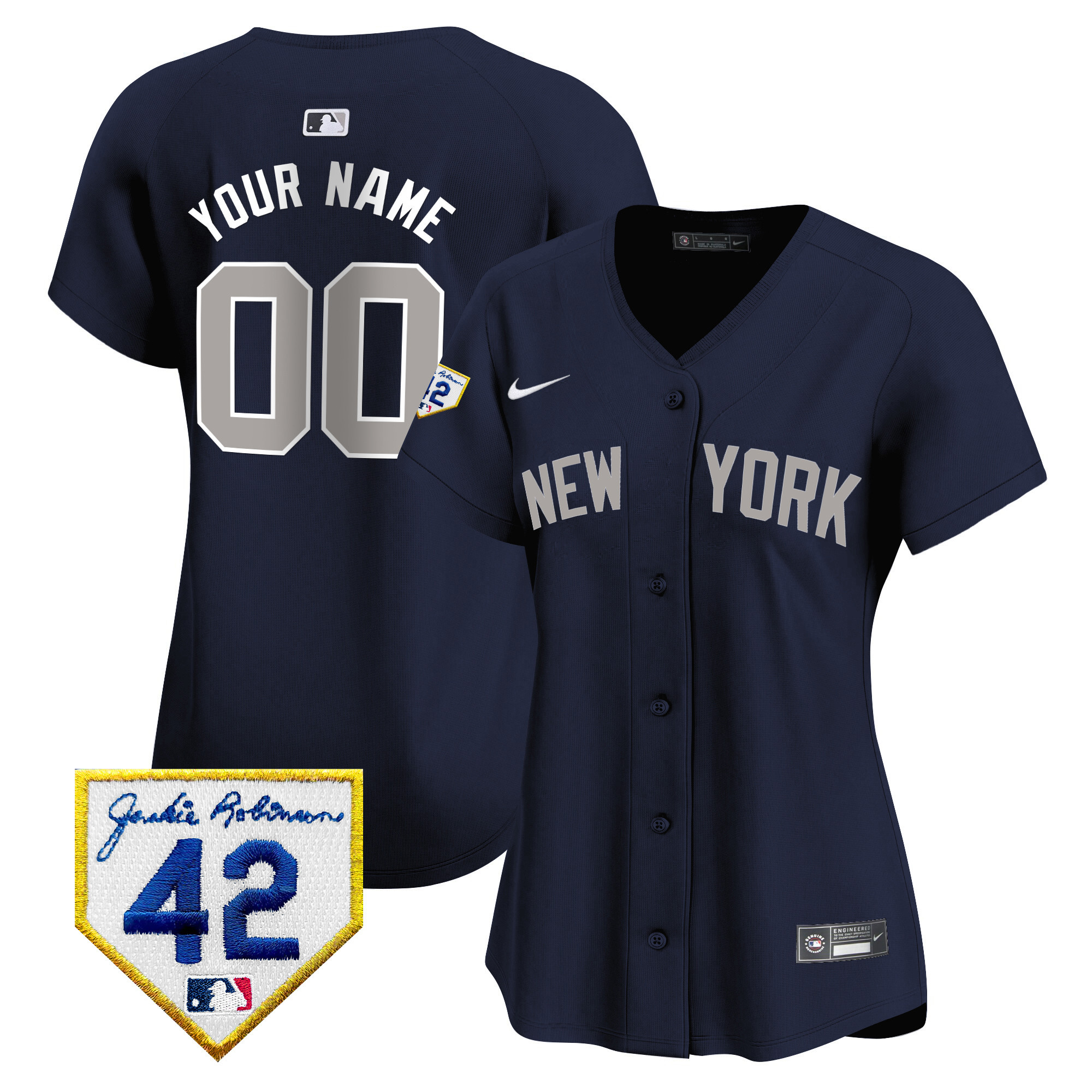 New York Yankees 2024 Jackie Robinson Patch Vapor Premier Limited Custom Jersey - All Stitched