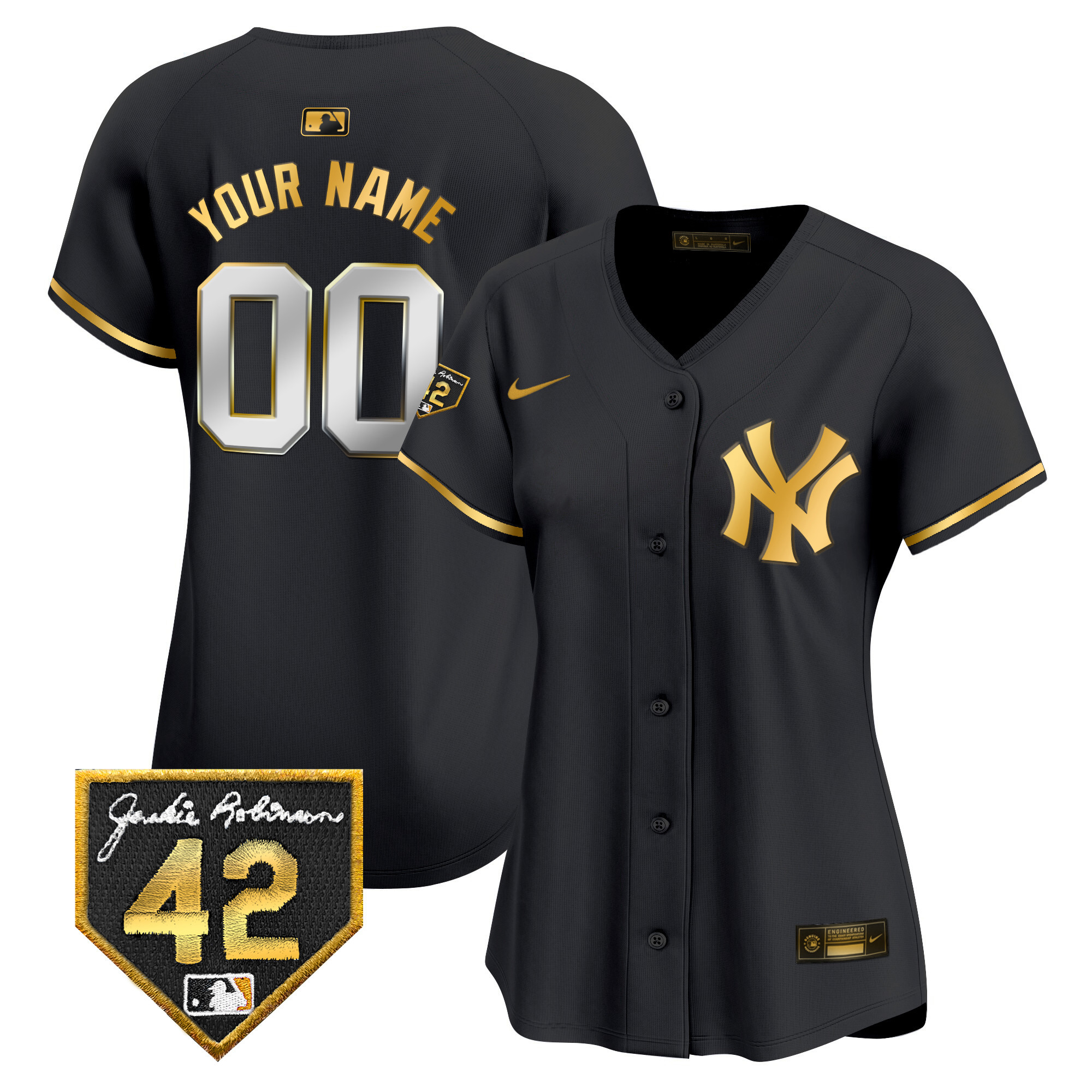 New York Yankees 2024 Jackie Robinson Patch Vapor Premier Limited Custom Jersey - All Stitched