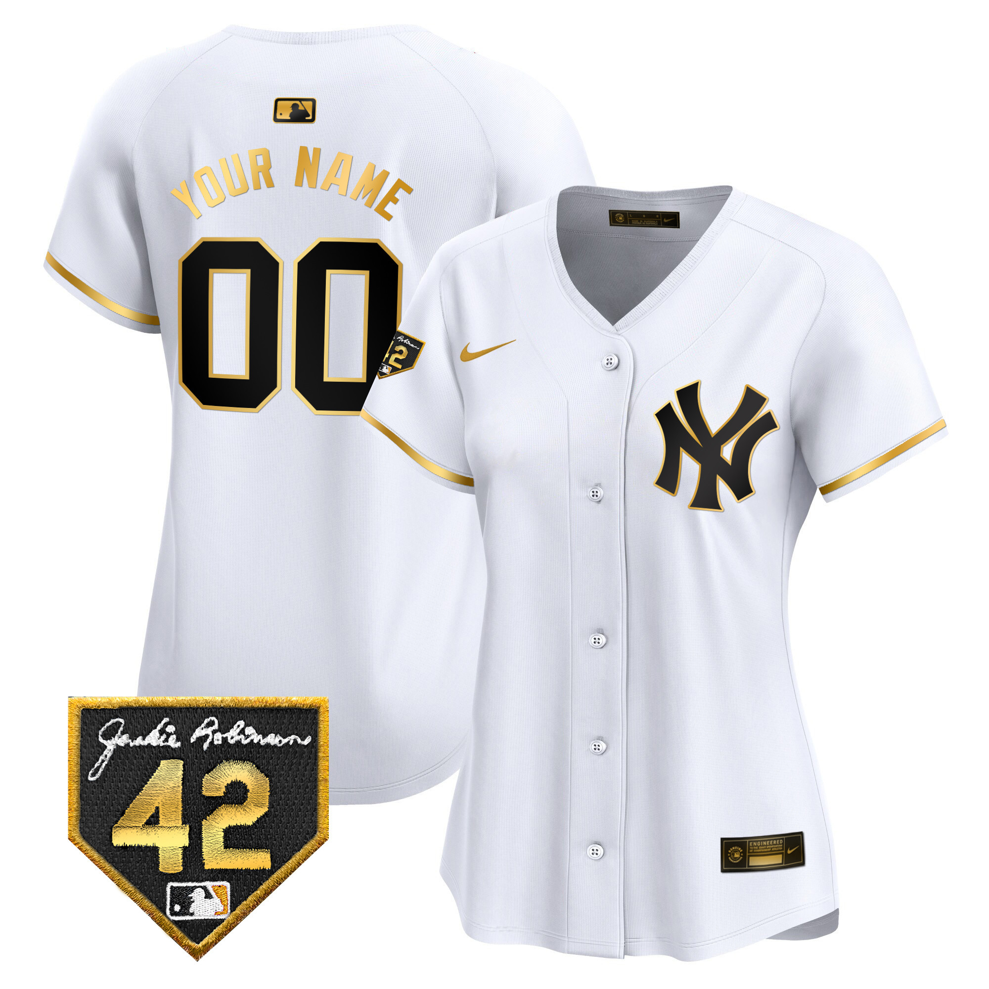 New York Yankees 2024 Jackie Robinson Patch Vapor Premier Limited Custom Jersey - All Stitched