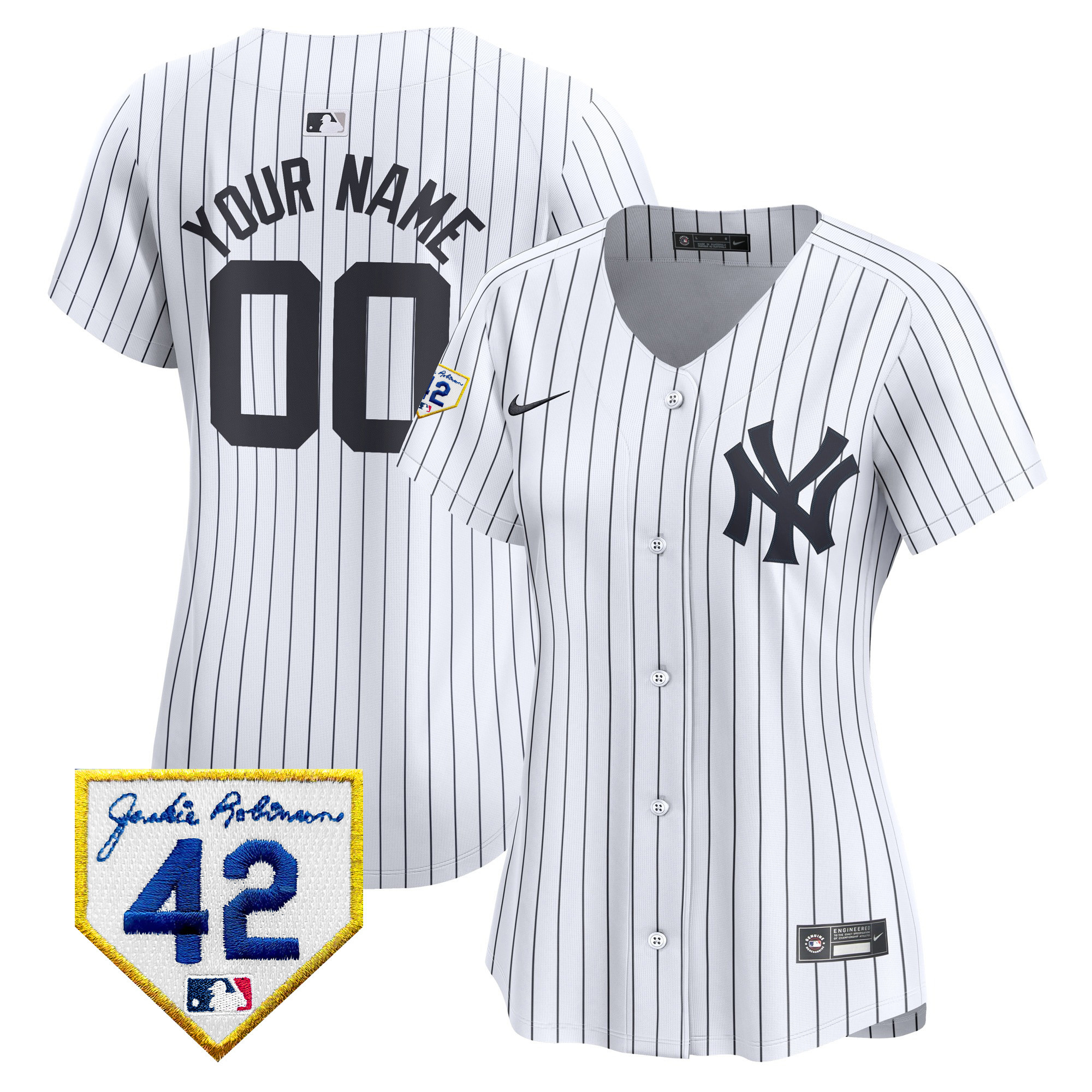 New York Yankees 2024 Jackie Robinson Patch Vapor Premier Limited Custom Jersey - All Stitched