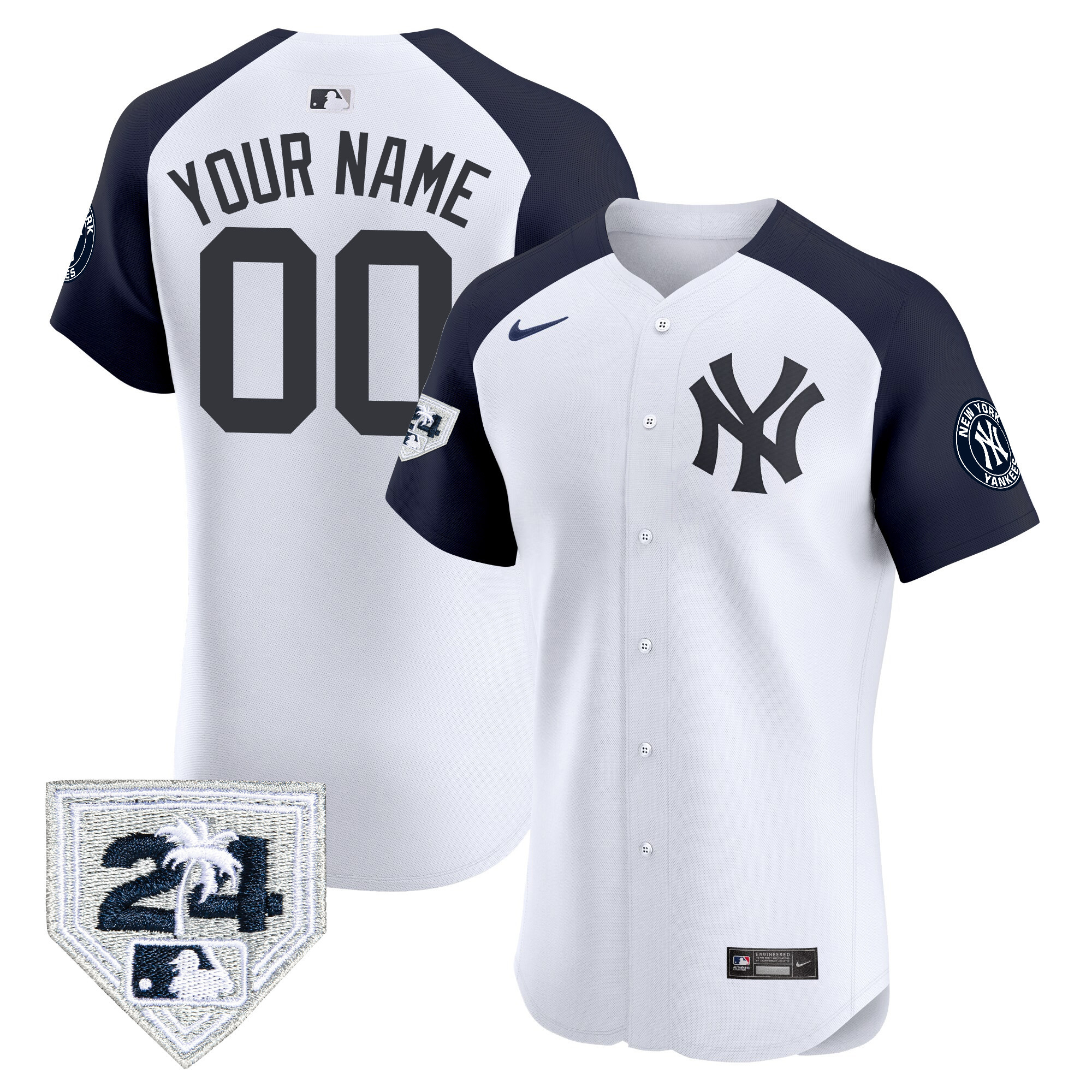 New York Yankees 2024 Spring Training Patch Vapor Premier Elite Custom Jersey V2 - All Stitched