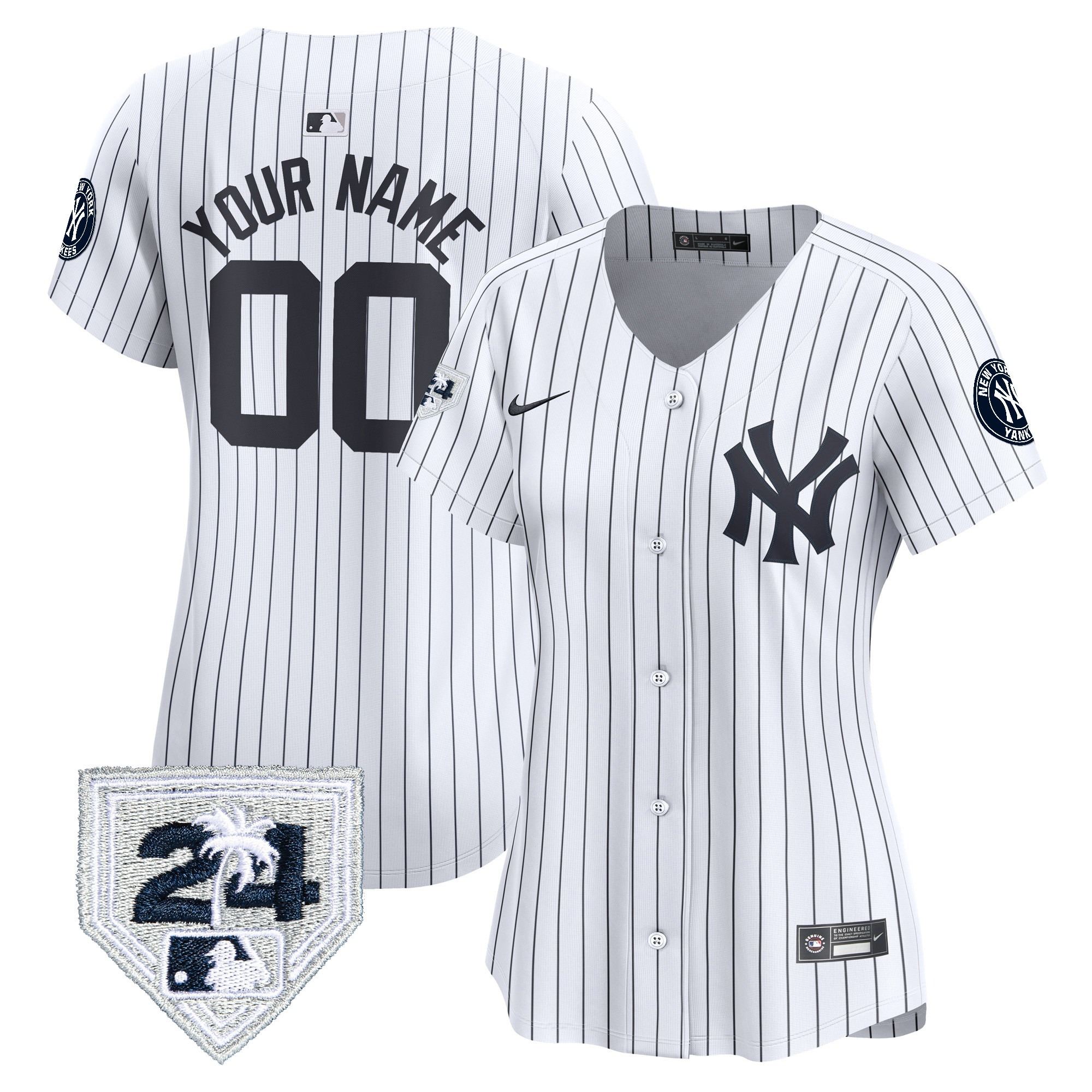New York Yankees 2024 Spring Training Patch Vapor Premier Elite Custom Jersey V2 - All Stitched