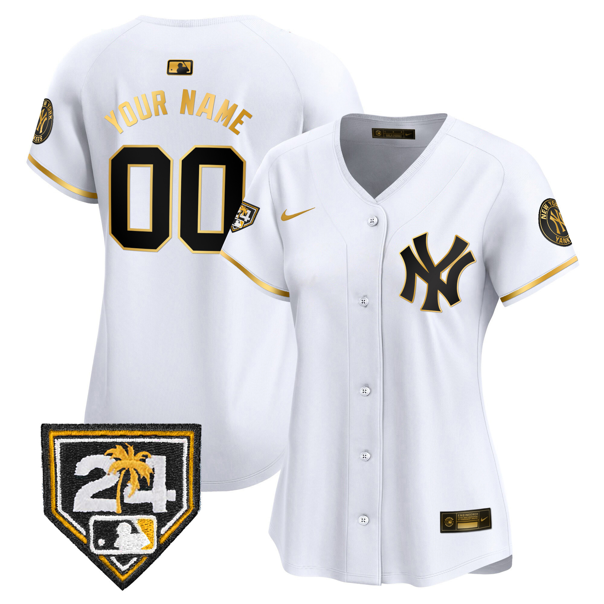 New York Yankees 2024 Spring Training Patch Vapor Premier Elite Custom Jersey V2 - All Stitched