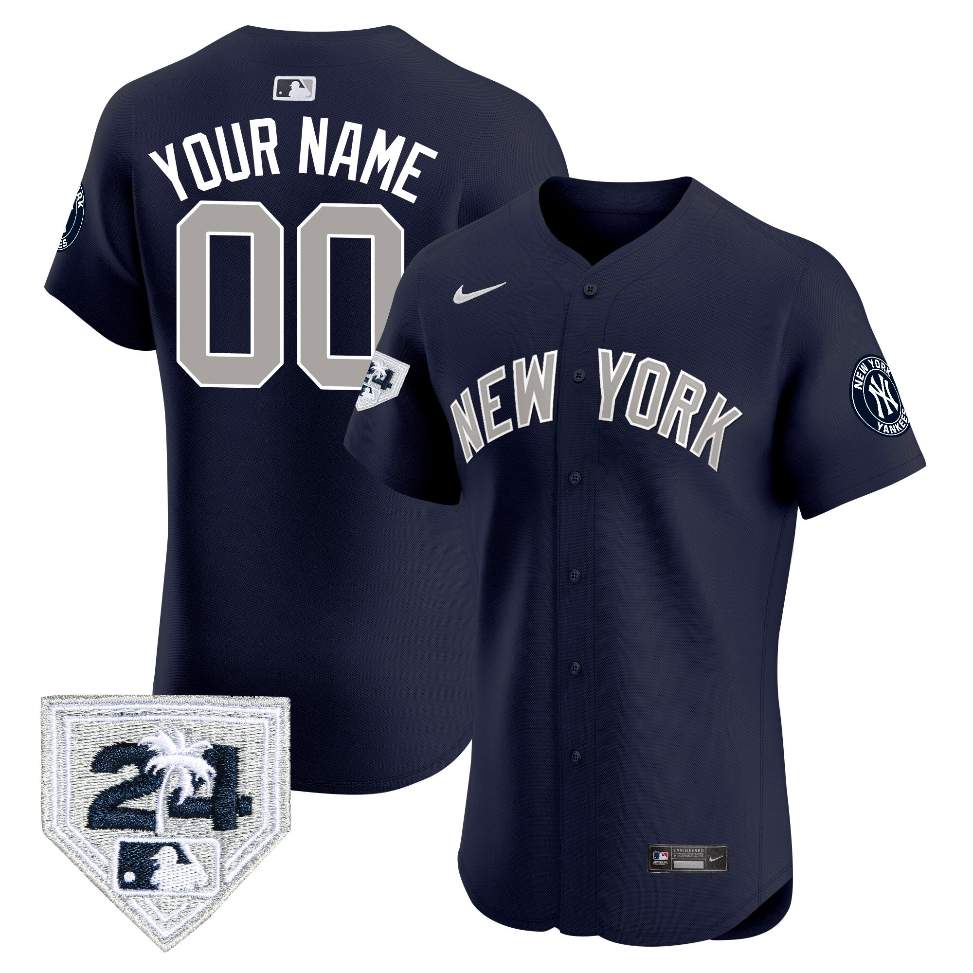 New York Yankees 2024 Spring Training Patch Vapor Premier Elite Custom Jersey V2 - All Stitched