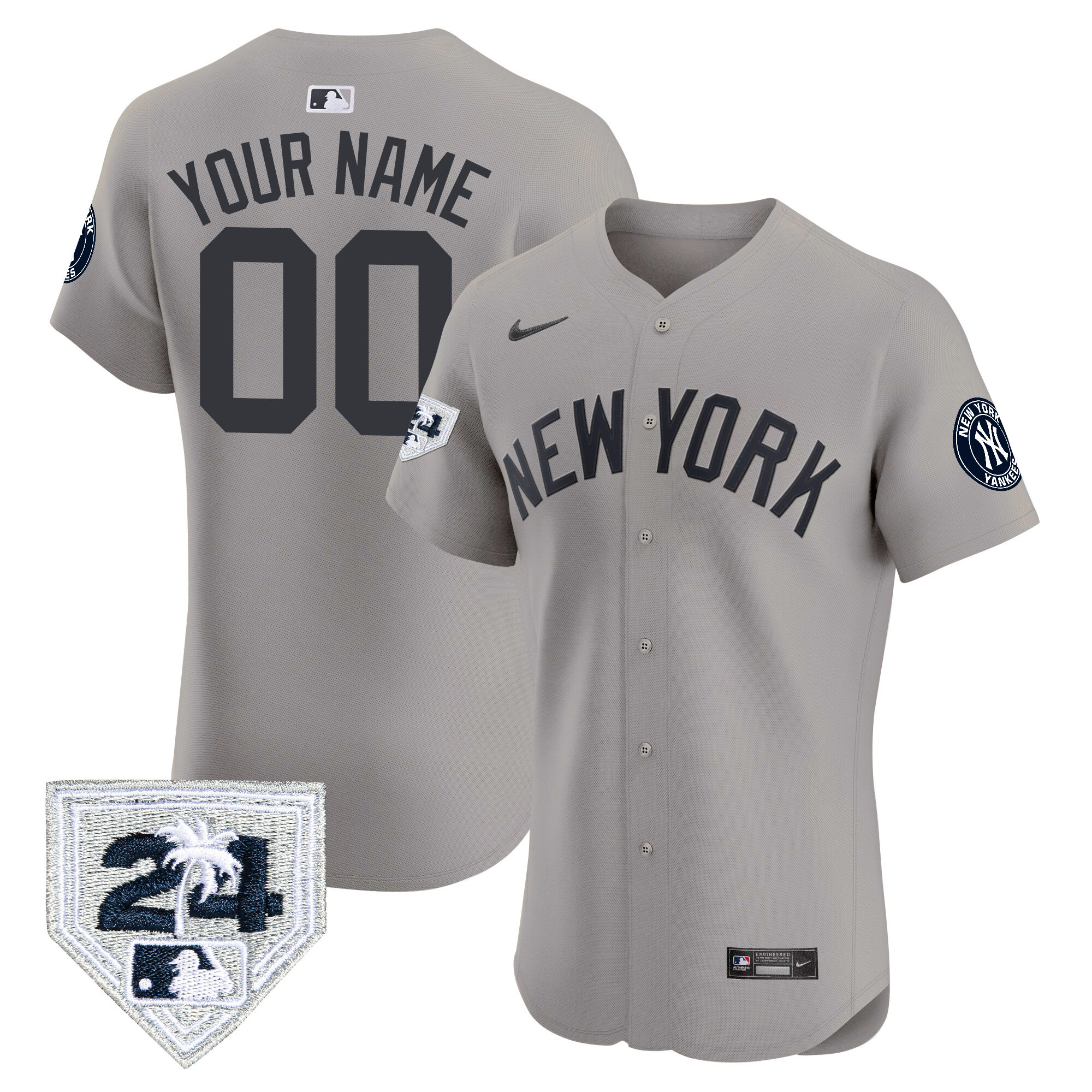 New York Yankees 2024 Spring Training Patch Vapor Premier Elite Custom Jersey V2 - All Stitched