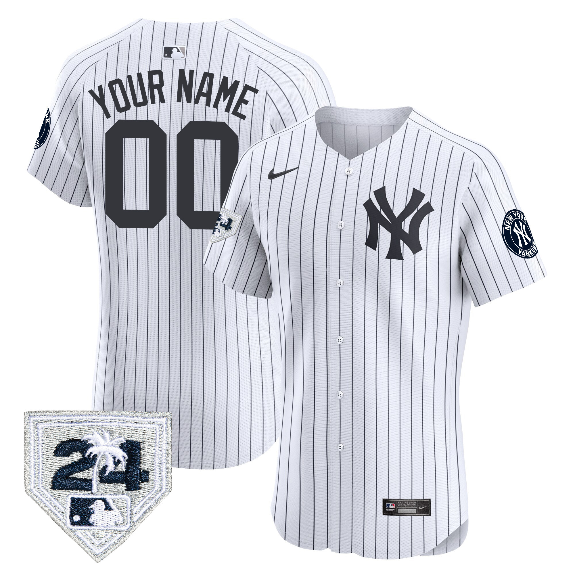 New York Yankees 2024 Spring Training Patch Vapor Premier Elite Custom Jersey V2 - All Stitched