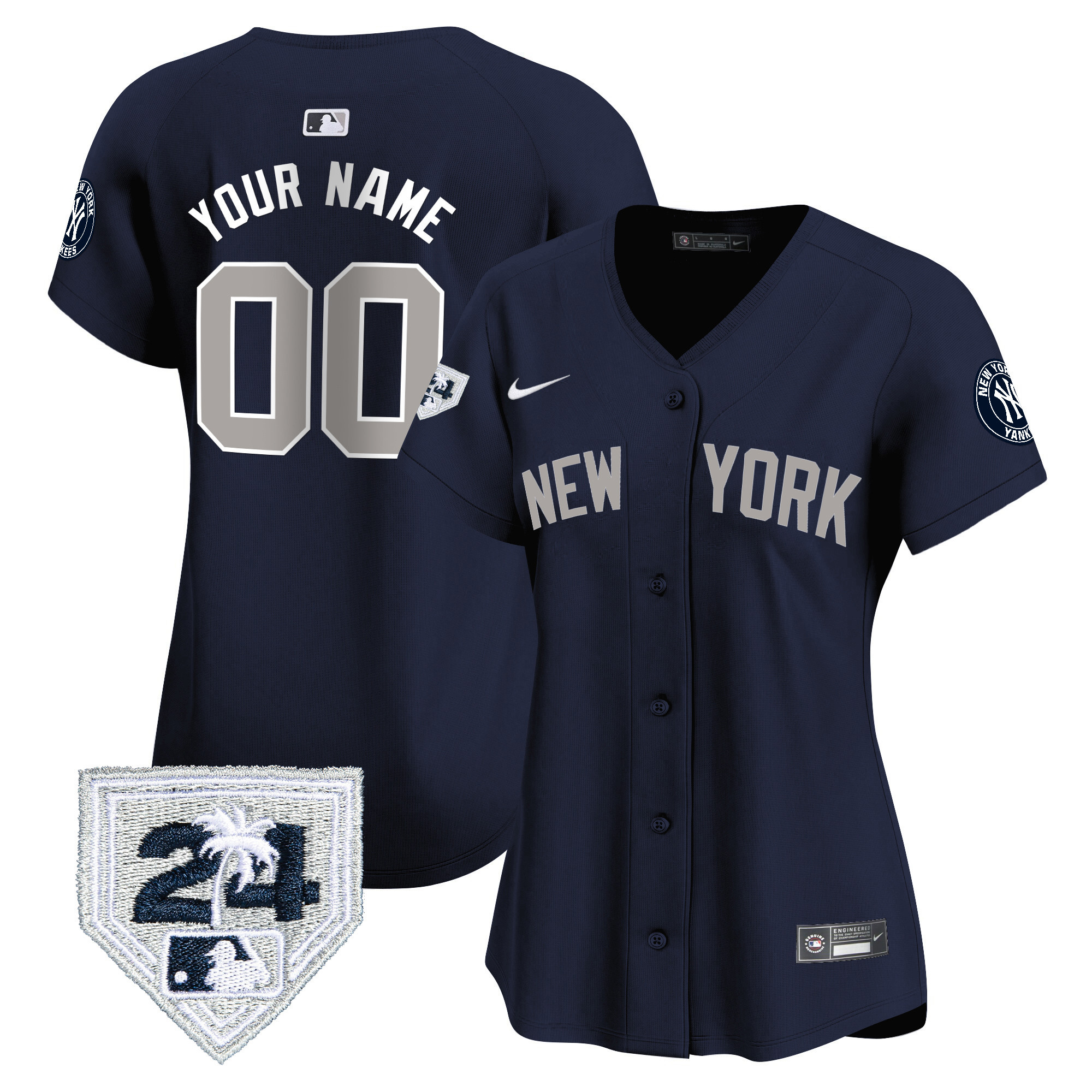 New York Yankees 2024 Spring Training Patch Vapor Premier Elite Custom Jersey V2 - All Stitched