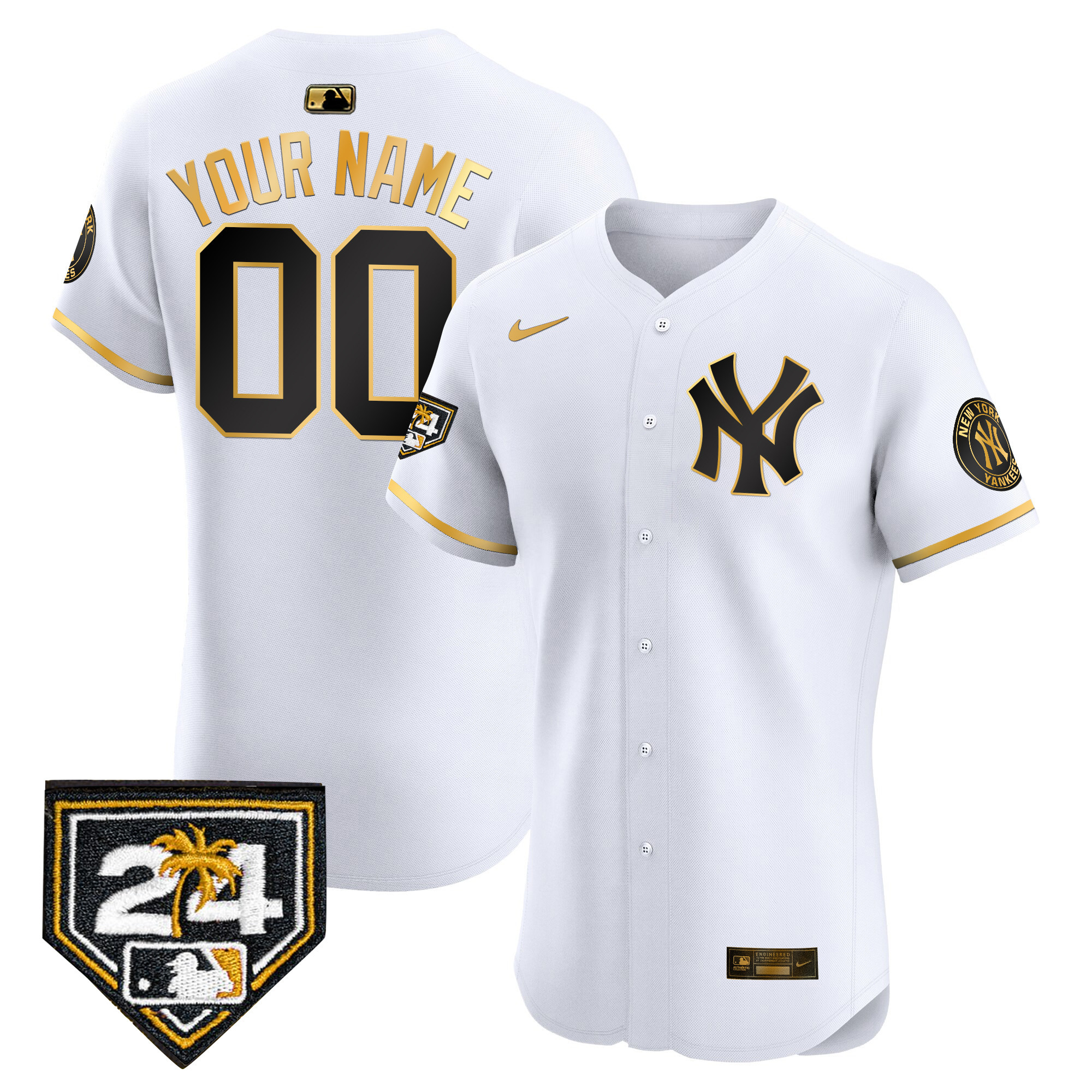New York Yankees 2024 Spring Training Patch Vapor Premier Elite Custom Jersey V2 - All Stitched