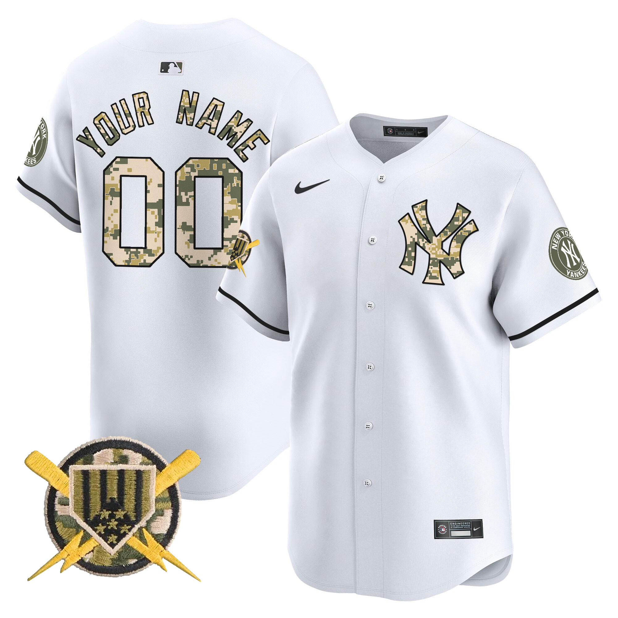 New York Yankees Armed Forces Day Vapor Premier Limited Custom Jersey - All Stitched