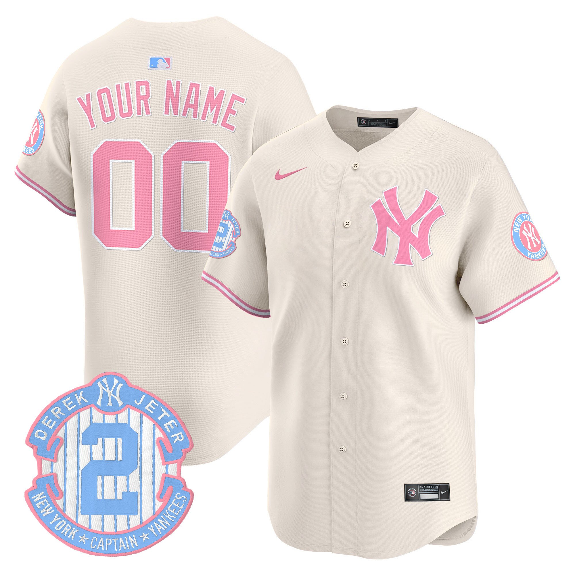 New York Yankees Bubblegum Pink Vapor Premier Limited Custom Jersey - All Stitched