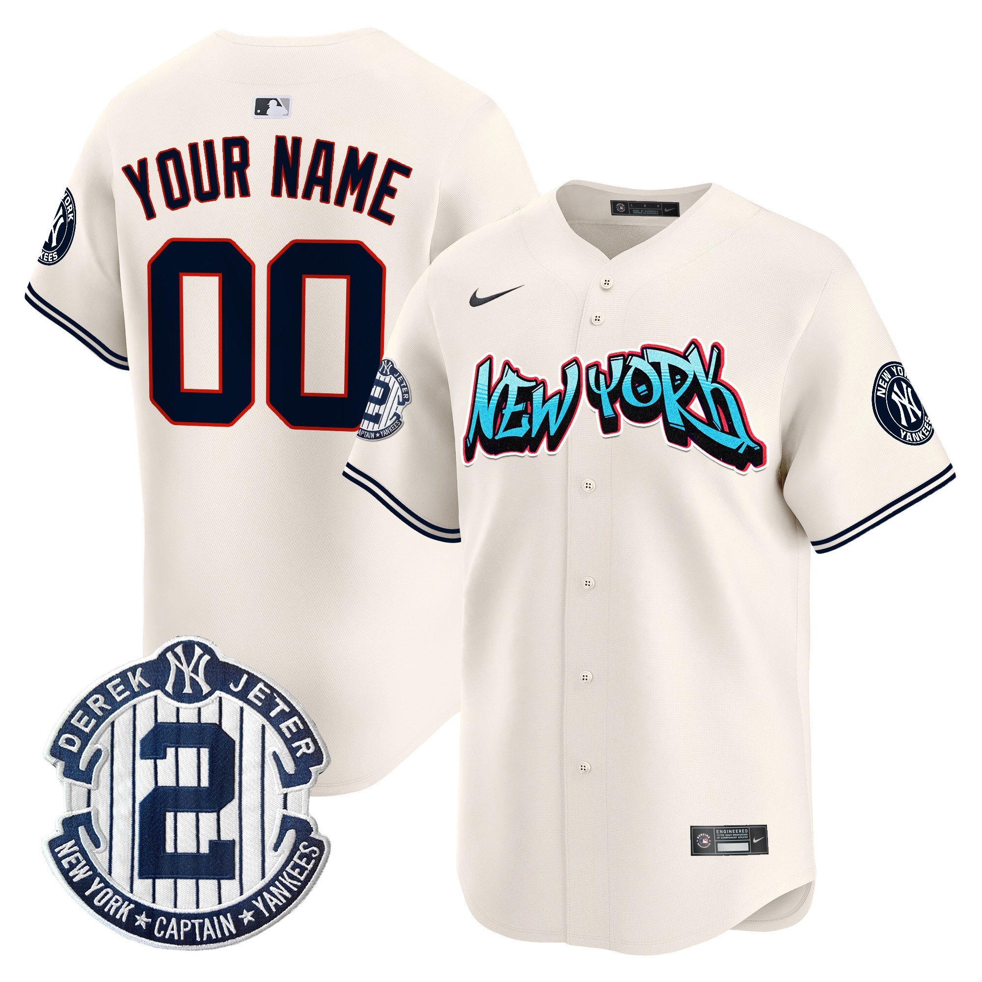 New York Yankees Graffiti Vapor Premier Limited Custom Jersey - All Stitched