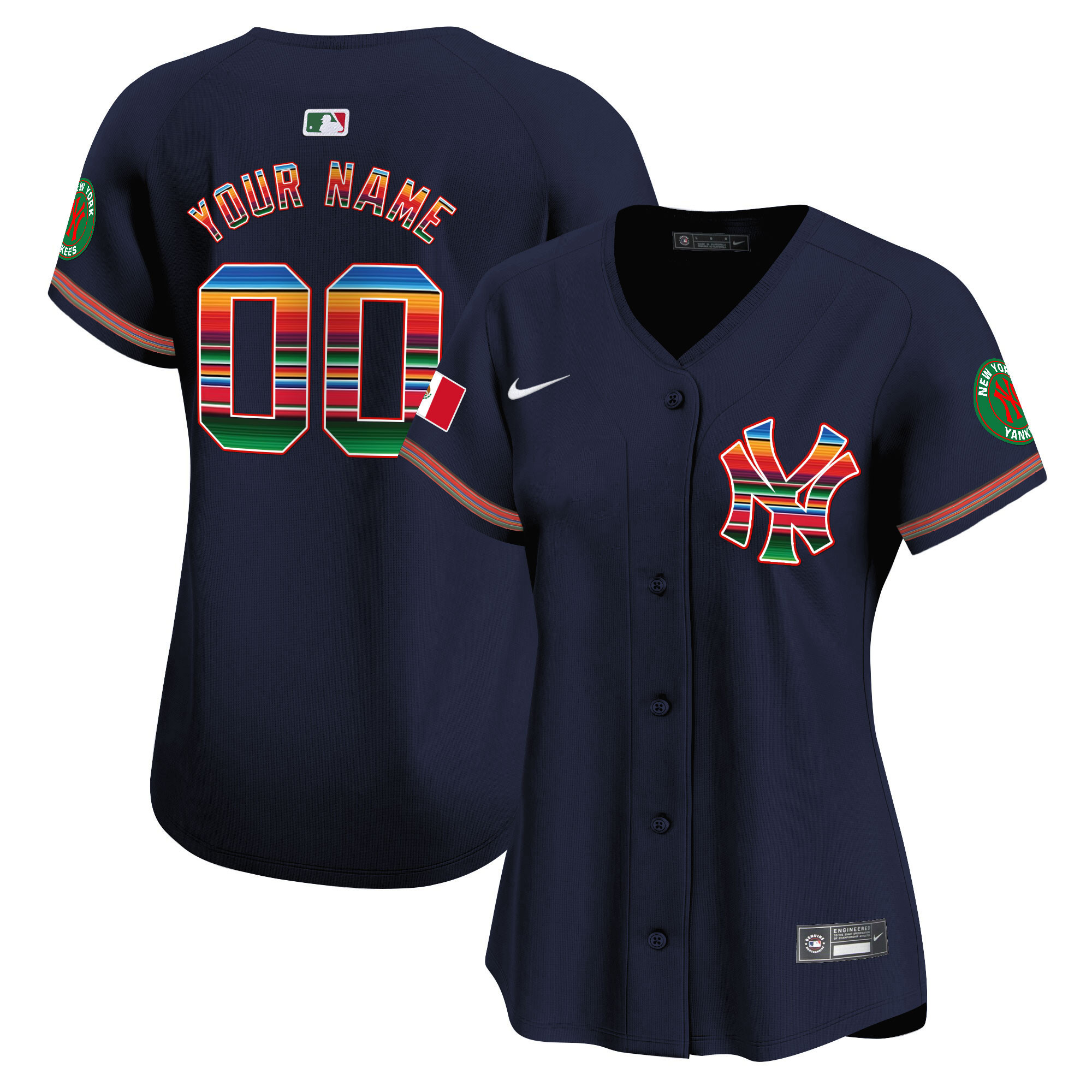New York Yankees Mexico Vapor Premier Limited Custom Jersey - All Stitched