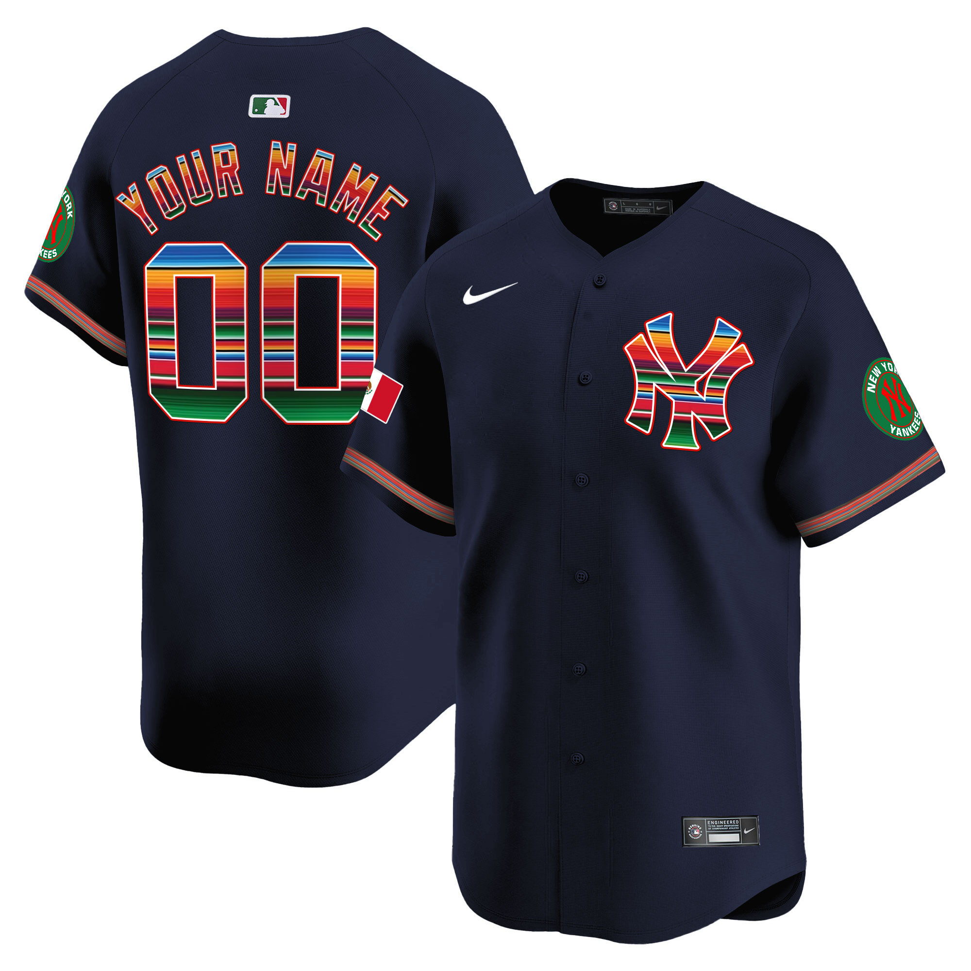 New York Yankees Mexico Vapor Premier Limited Custom Jersey - All Stitched