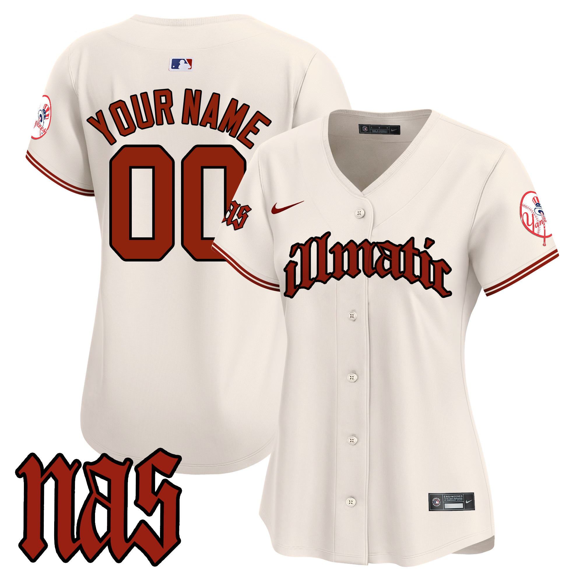 New York Yankees Nas Illmatic Vapor Premier Limited Custom Jersey - All Stitched