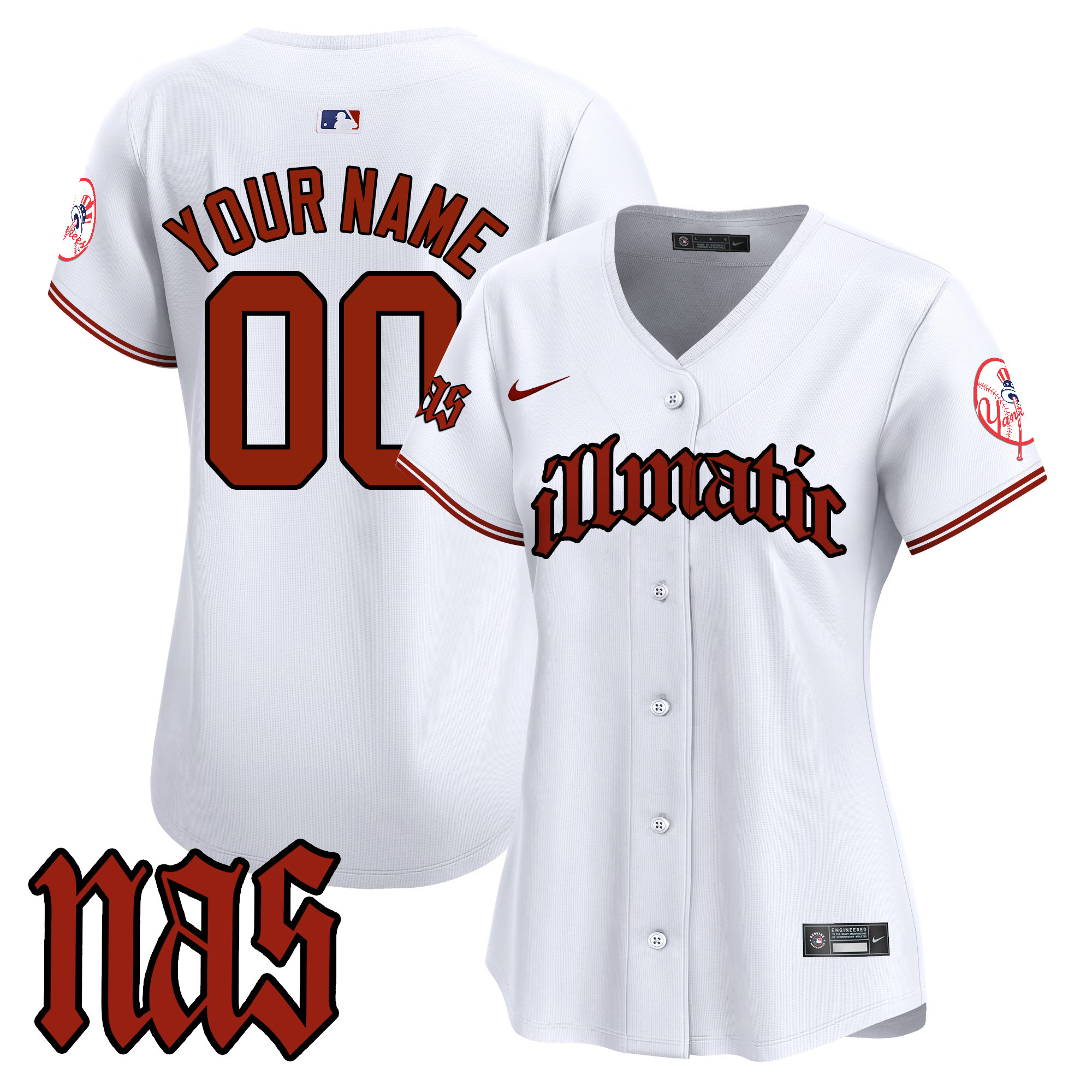 New York Yankees Nas Illmatic Vapor Premier Limited Custom Jersey - All Stitched