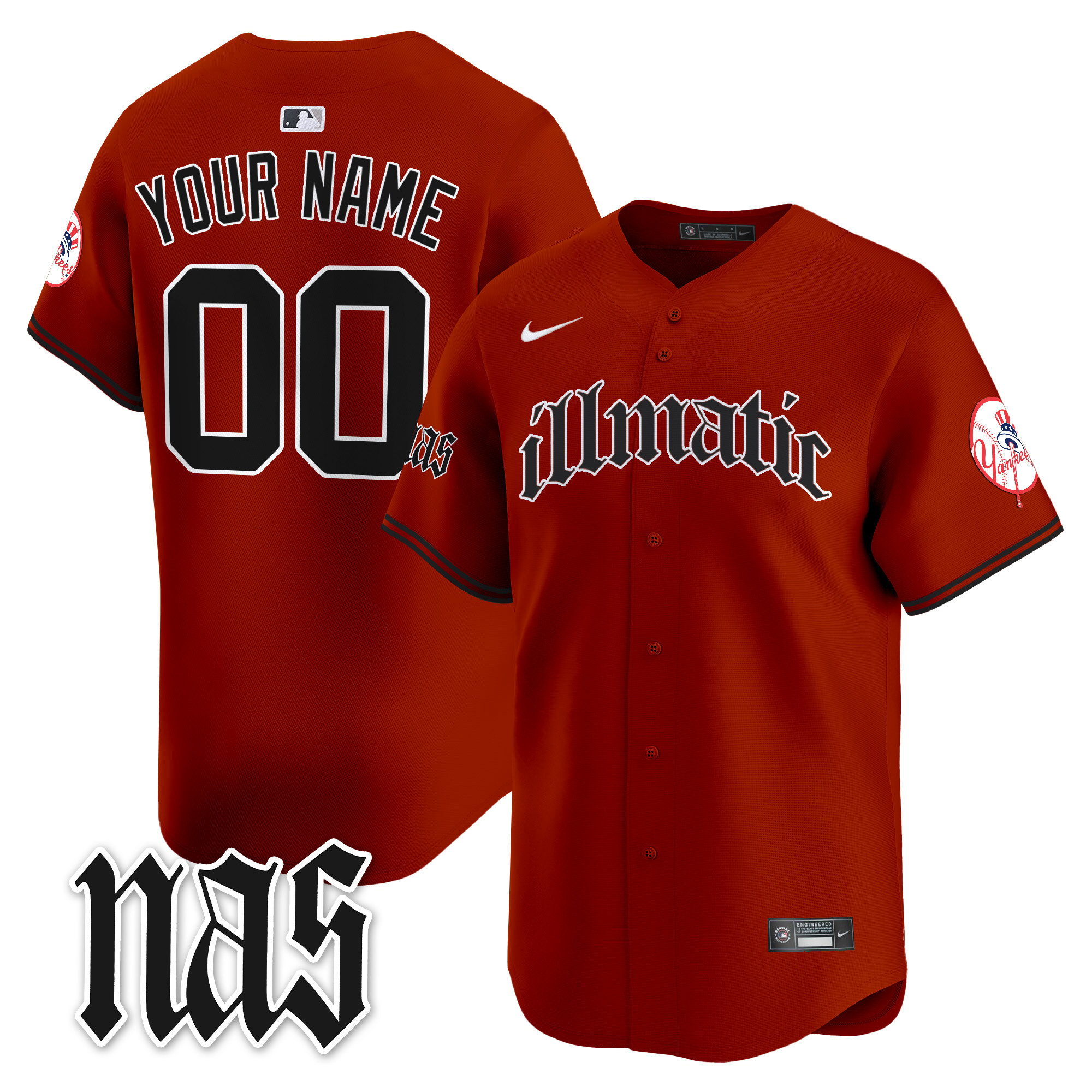 New York Yankees Nas Illmatic Vapor Premier Limited Custom Jersey - All Stitched