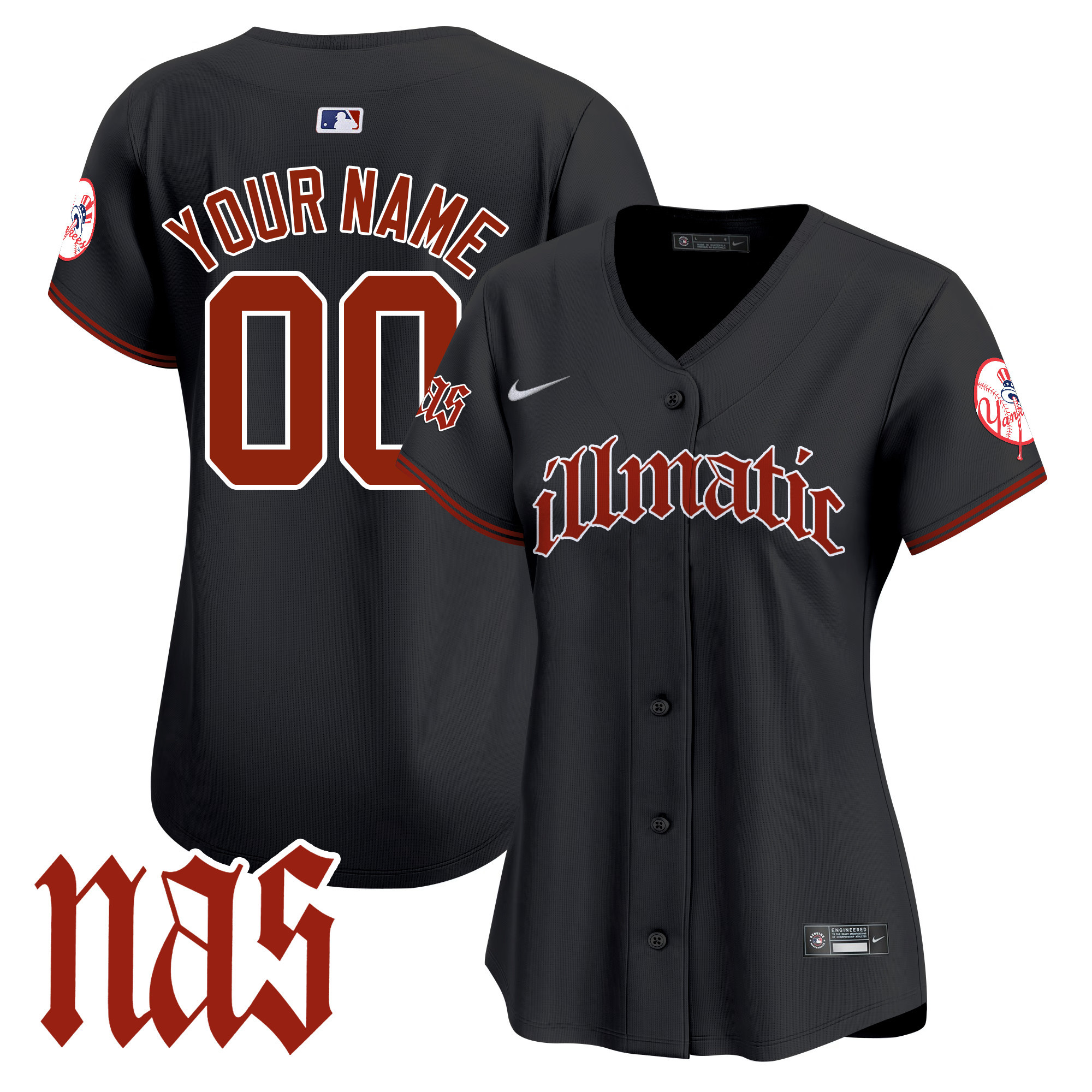 New York Yankees Nas Illmatic Vapor Premier Limited Custom Jersey - All Stitched