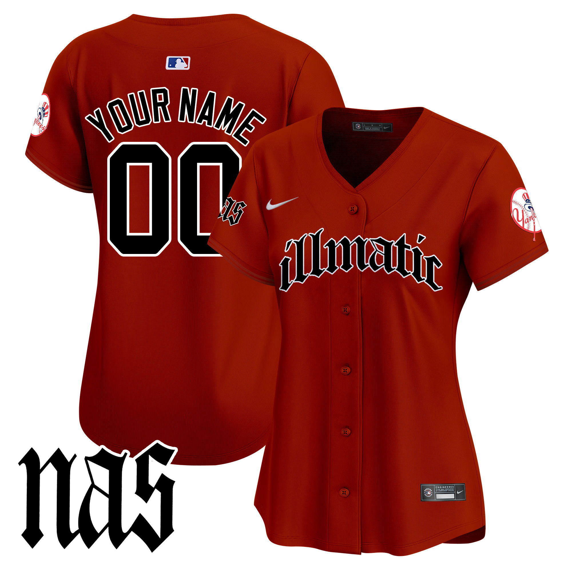 New York Yankees Nas Illmatic Vapor Premier Limited Custom Jersey - All Stitched