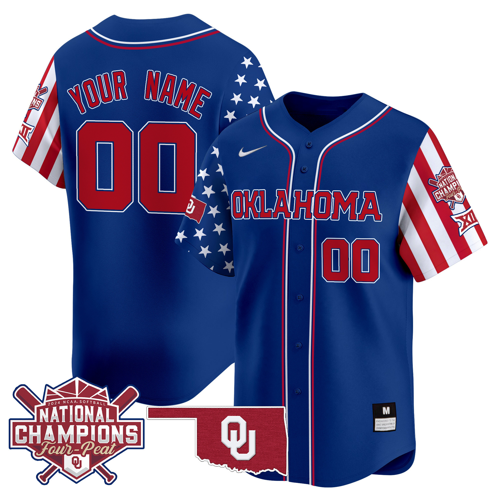 Oklahoma Women's 2024 Independence Day Vapor Premier Limited Custom Jersey - All Stitched