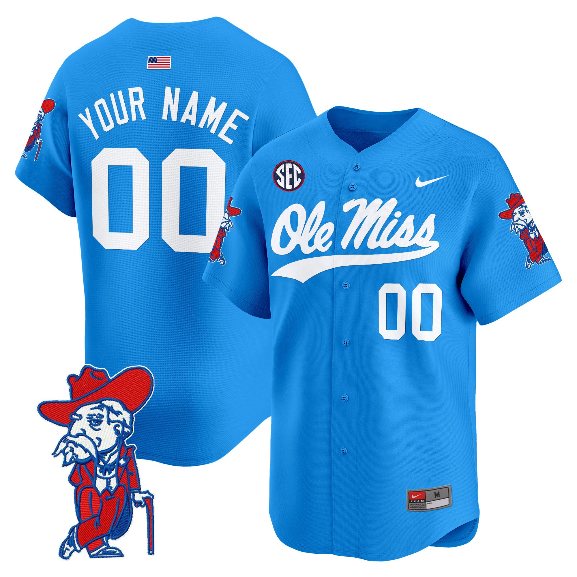 Ole Miss Rebels 2024 Vapor Baseball Custom Jersey - All Stitched