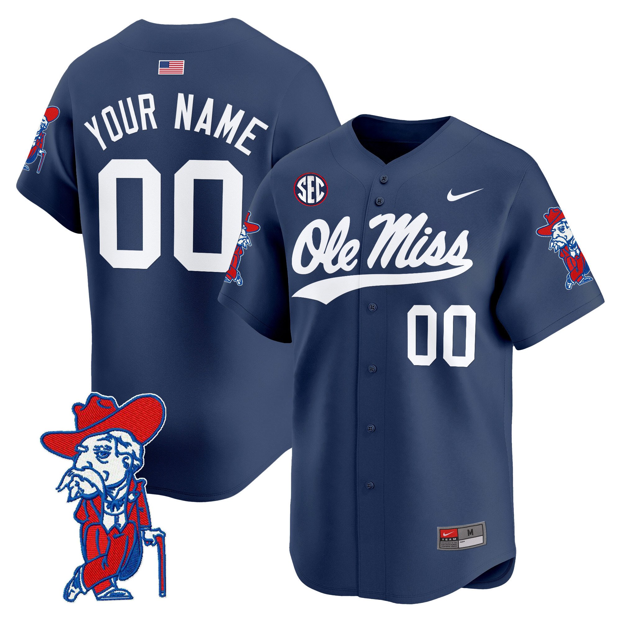 Ole Miss Rebels 2024 Vapor Baseball Custom Jersey - All Stitched